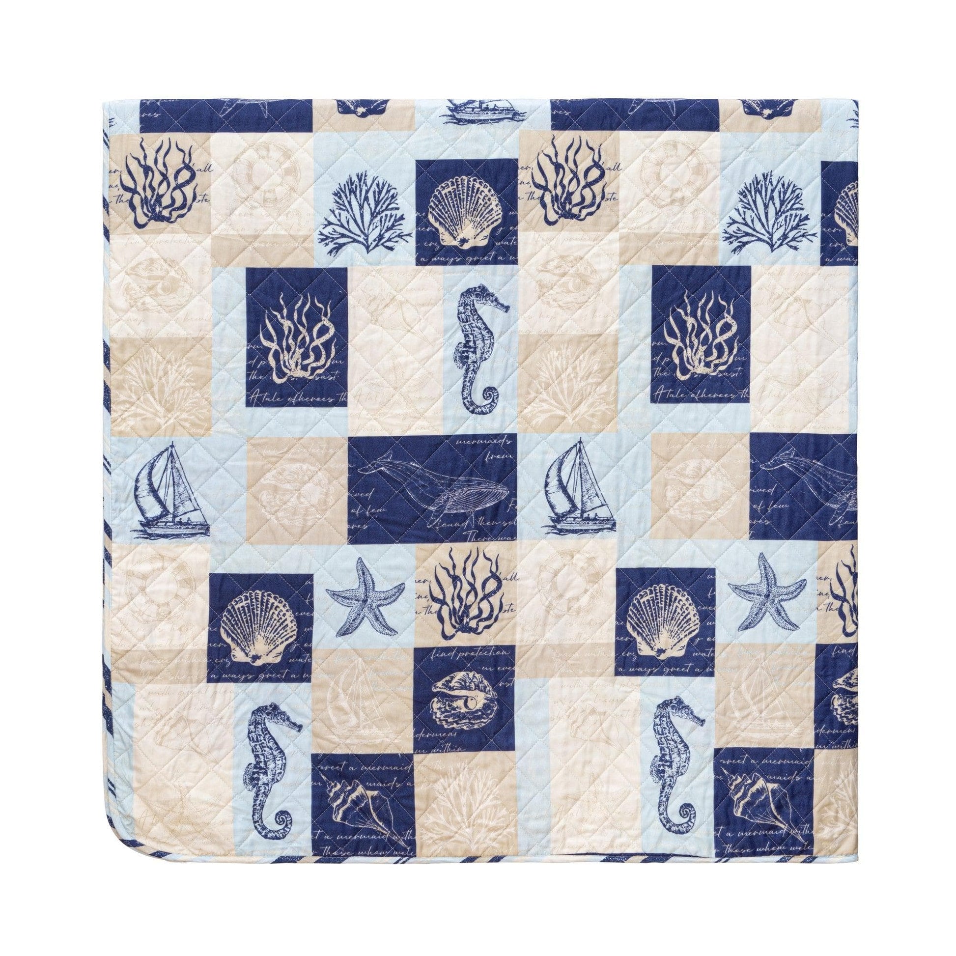 Seaside Patchwork Coastal Quilt Set - Caspian Collection - Best Buy Furniture