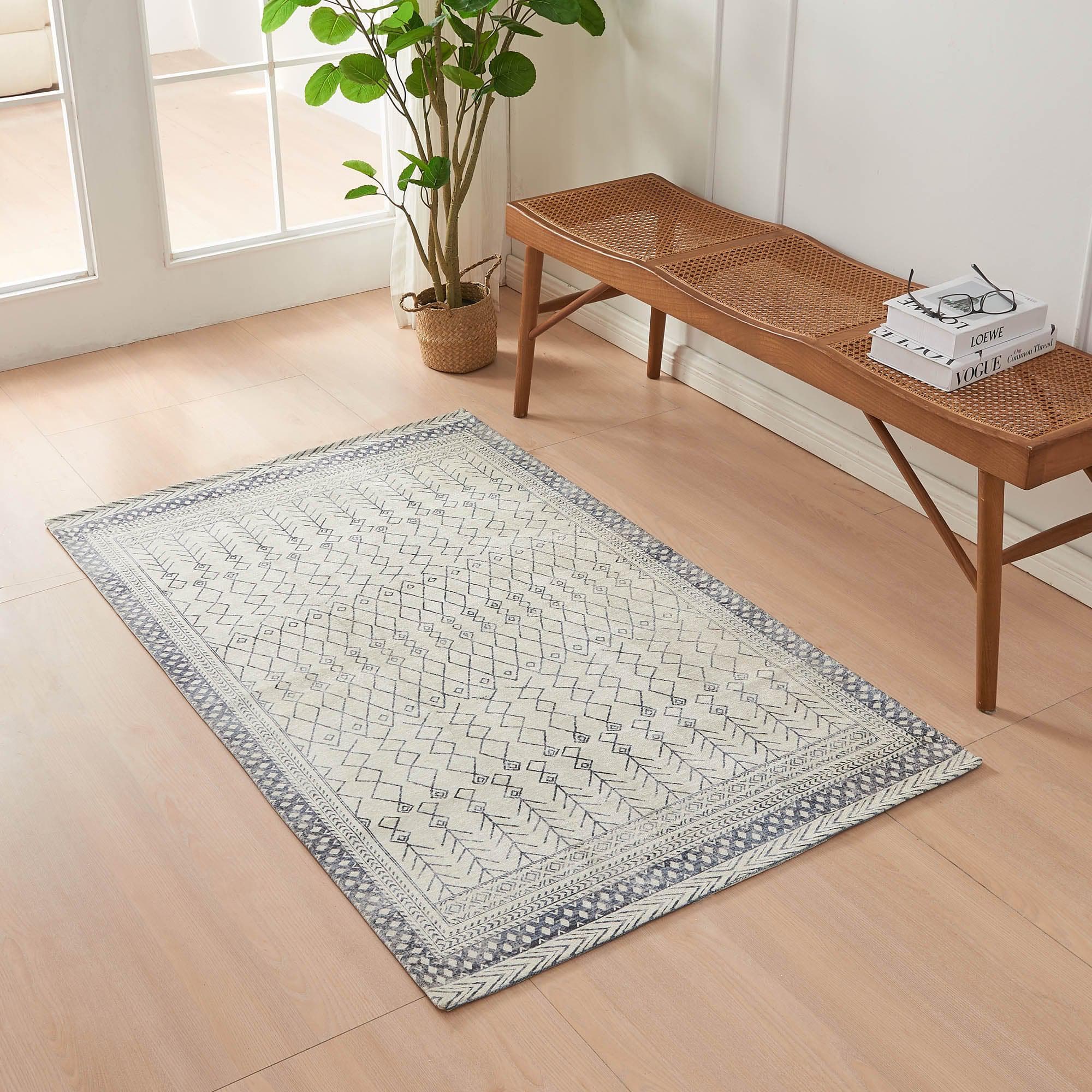 Distressed Moroccan Machine Washable Accent Area Rug 3' x 5' - Neve Collection - Best Buy Furniture