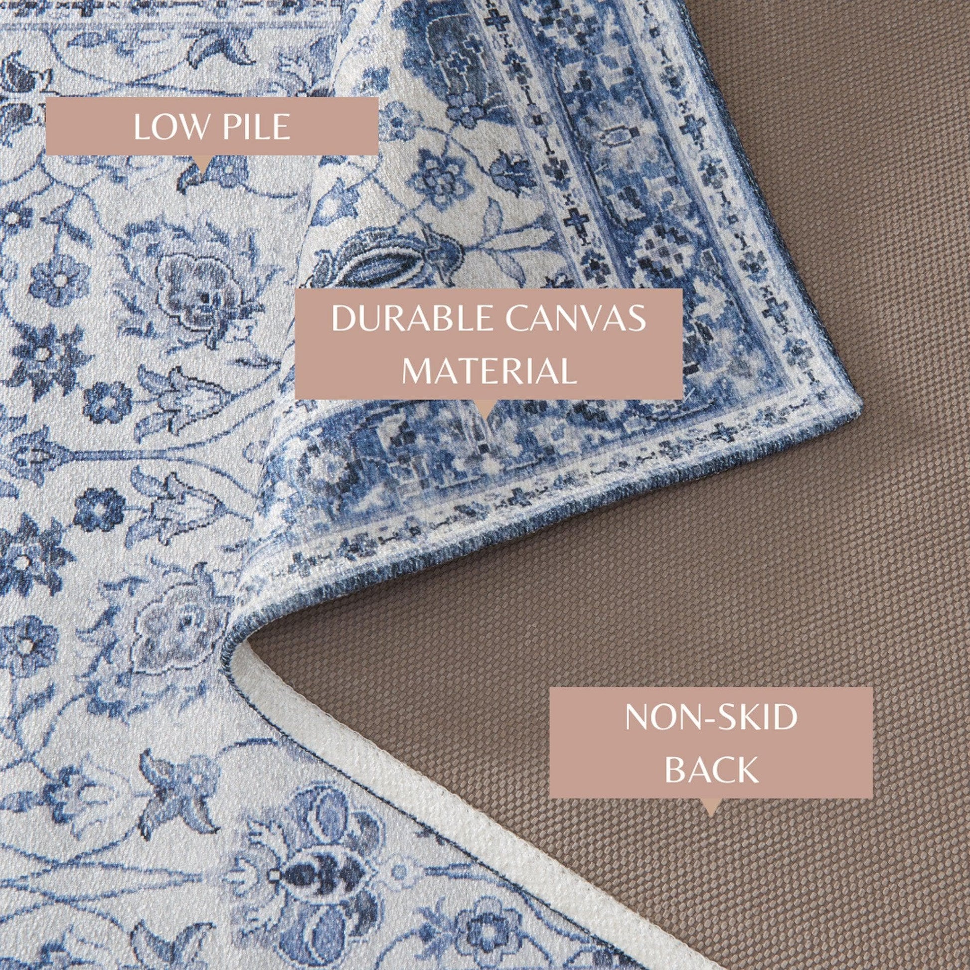 Floral Machine Washable Accent Rug 2' x 3' - Matra Collection - Best Buy Furniture