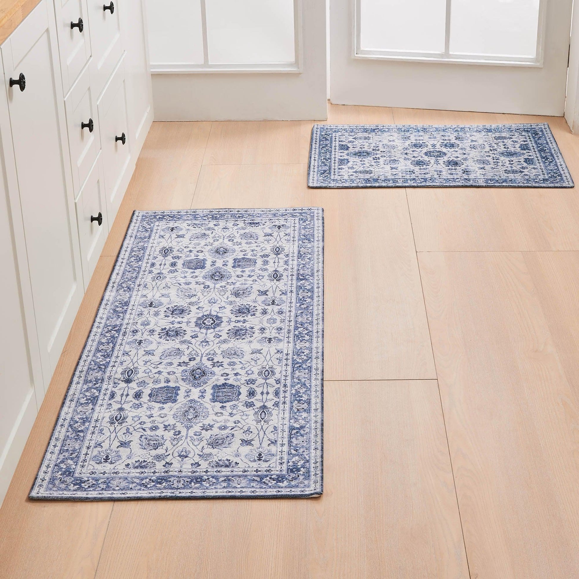Floral Machine Washable Accent Area Rug & Runner 2 Pack - Matra Collection - Best Buy Furniture