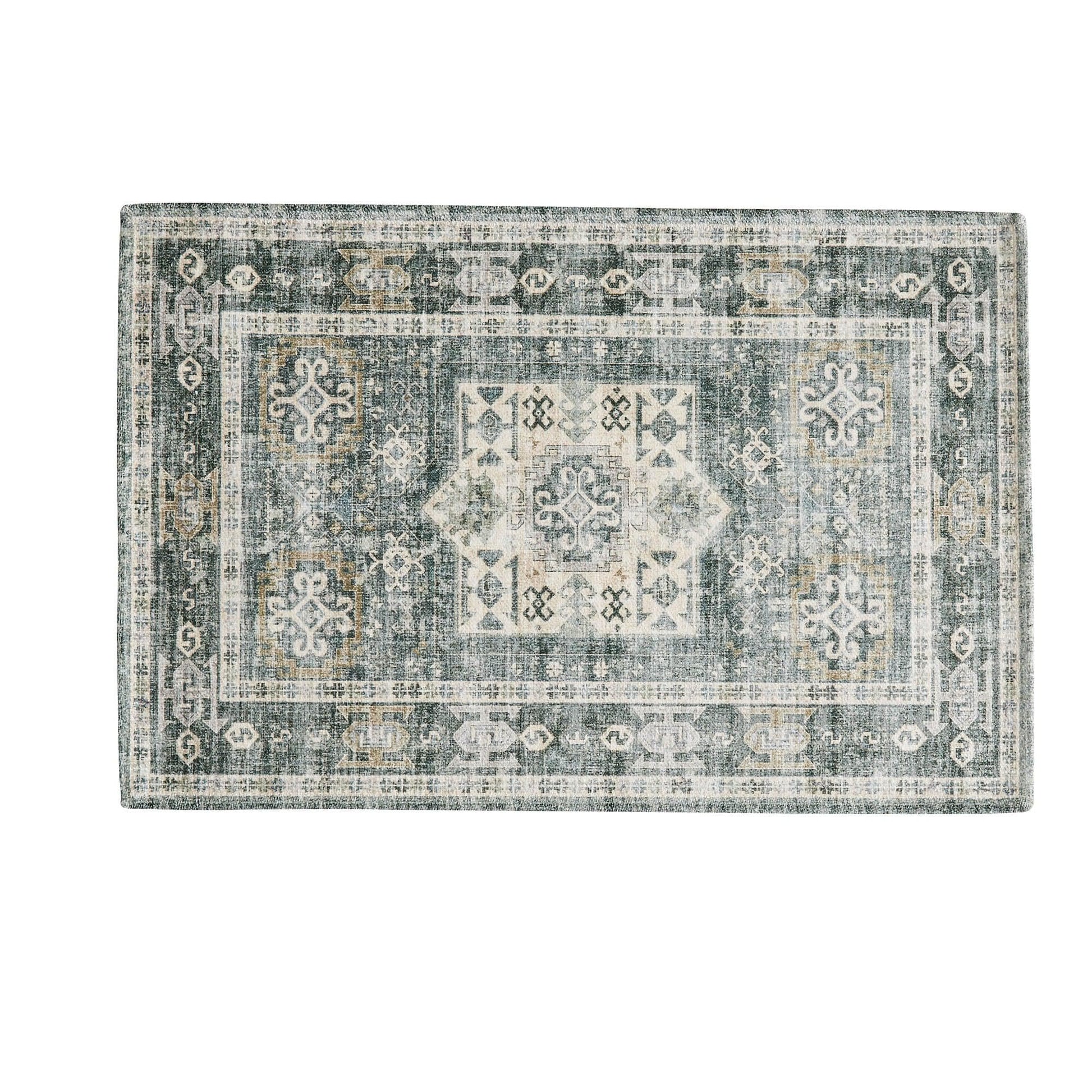 Medallion Machine Washable Accent Area Rug 5' x 7' - Nava Collection - Best Buy Furniture