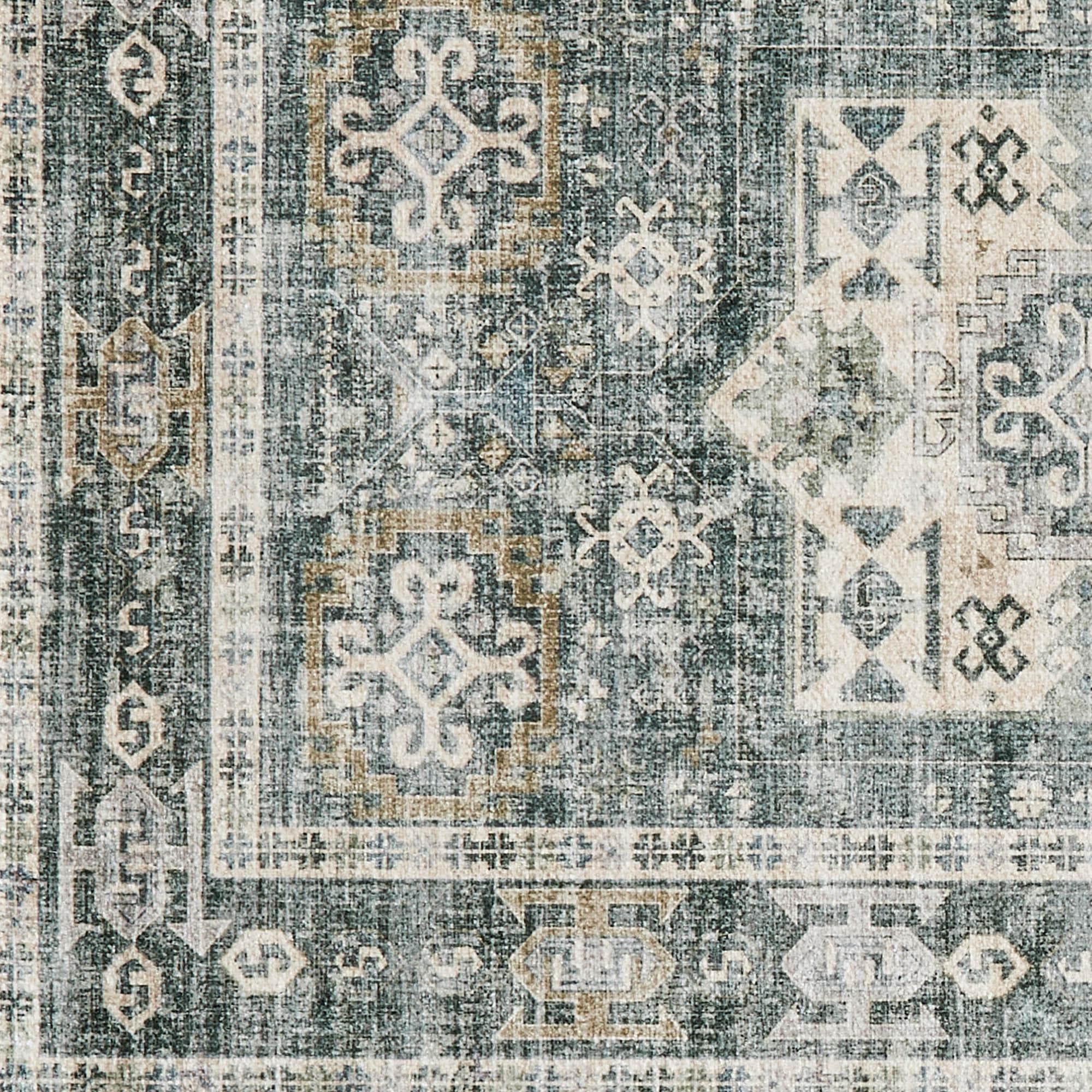 Medallion Machine Washable Accent Area Rug 5' x 7' - Nava Collection - Best Buy Furniture
