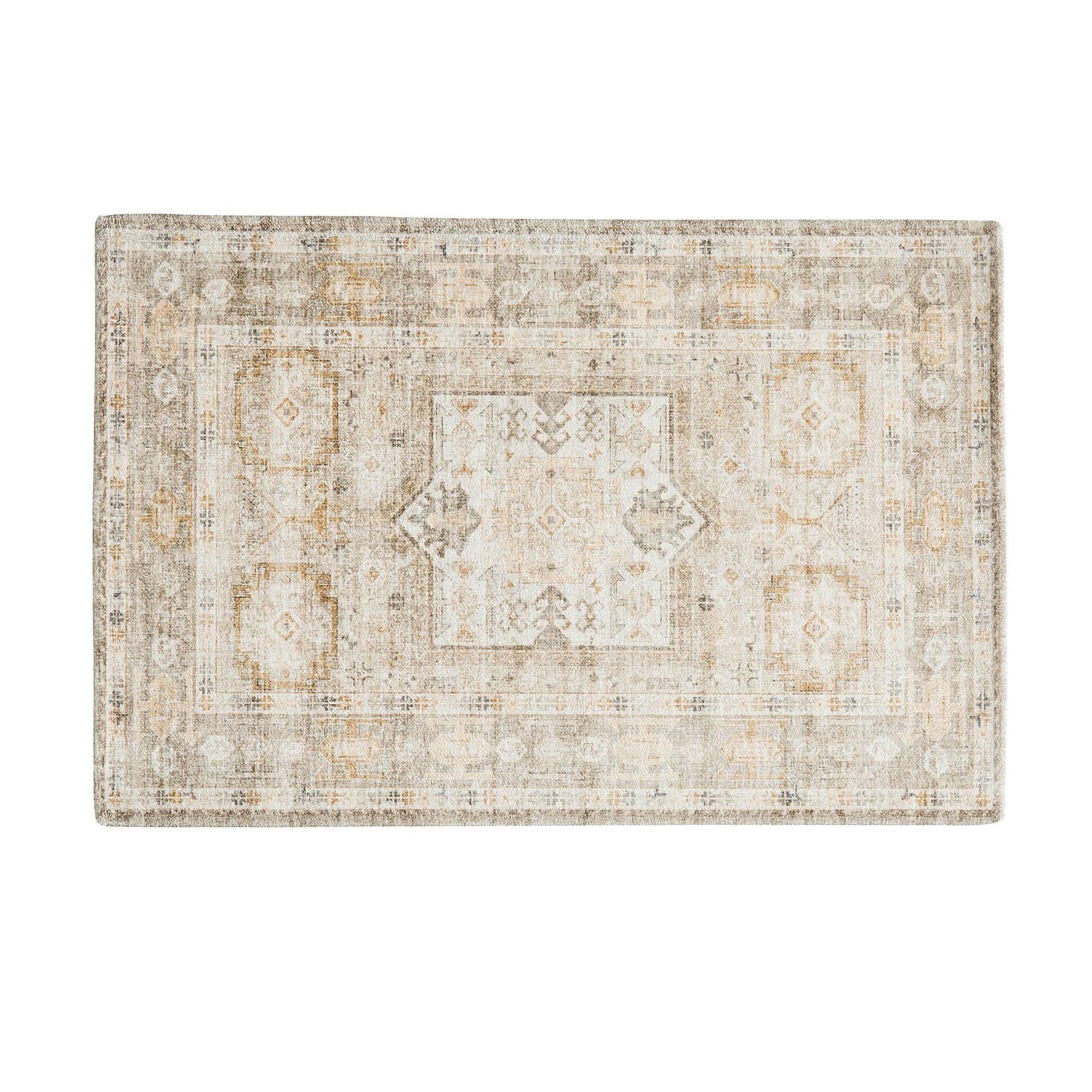 Medallion Machine Washable Accent Area Rug 5' x 7' - Nava Collection - Best Buy Furniture