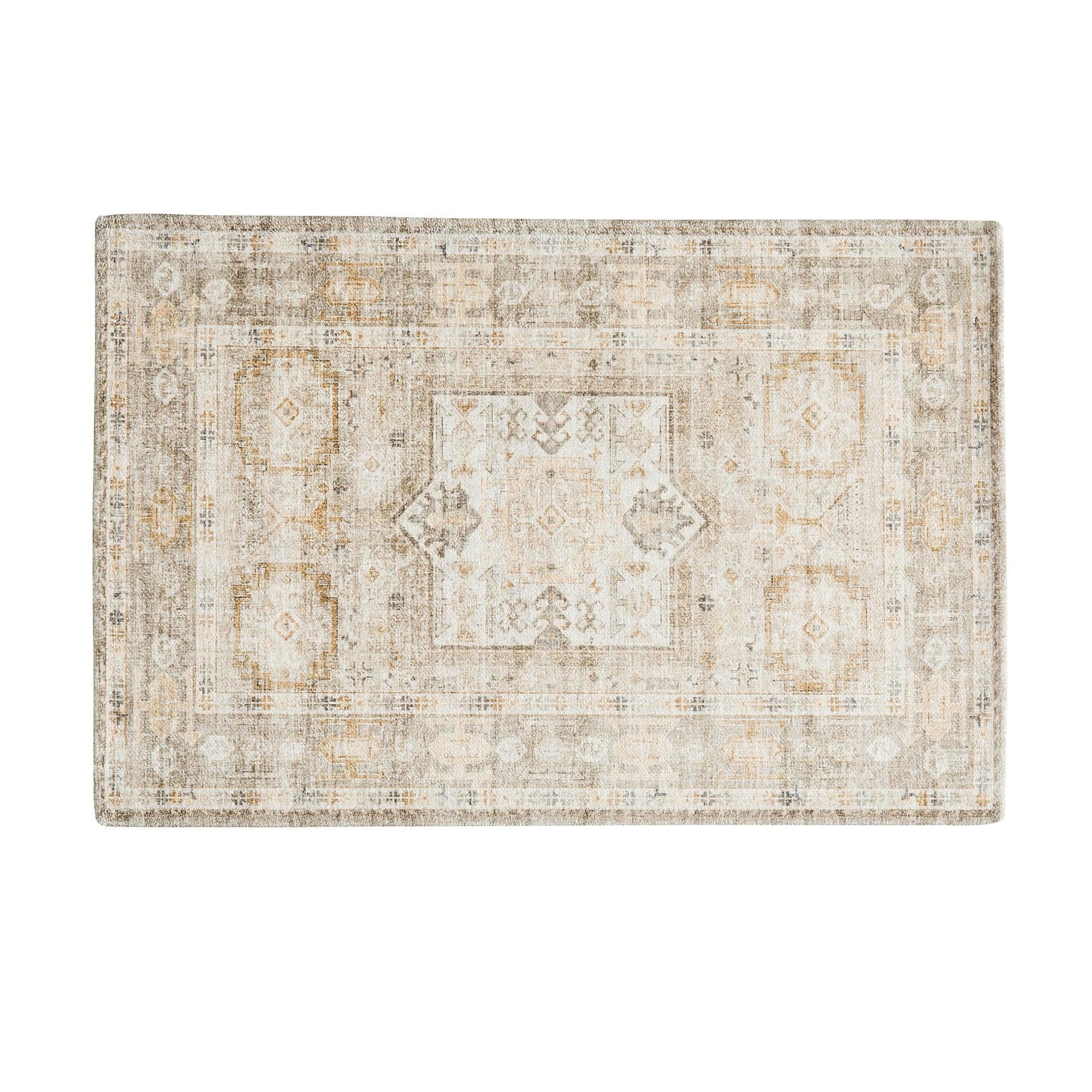 Medallion Machine Washable Accent Area Rug 5' x 7' - Nava Collection - Best Buy Furniture