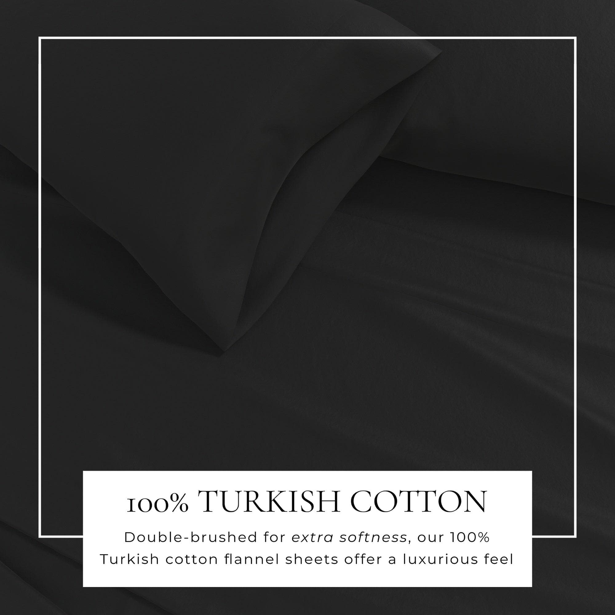 4-Piece Cotton Solid Flannel Sheet - Nordic Collection - Best Buy Furniture