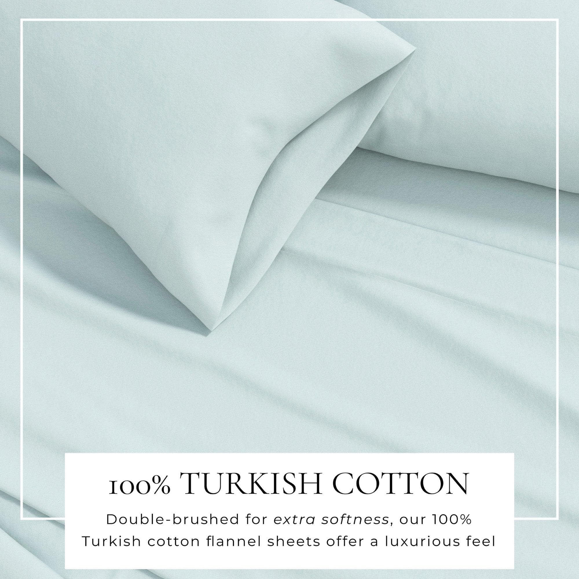 4-Piece Cotton Solid Flannel Sheet - Nordic Collection - Best Buy Furniture