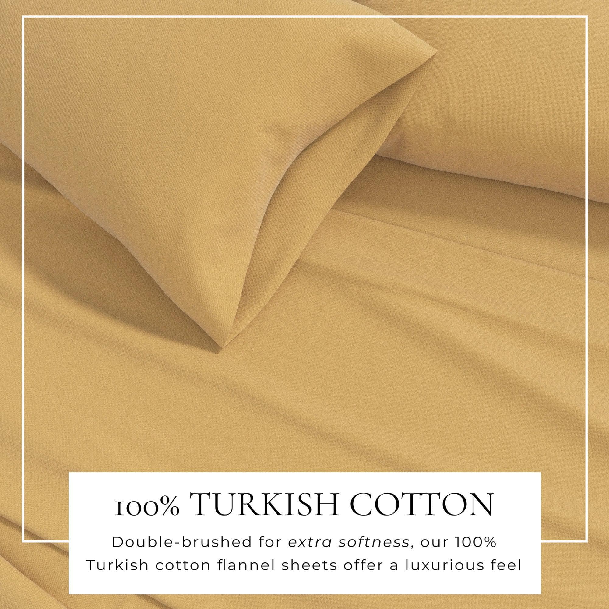 4-Piece Cotton Solid Flannel Sheet - Nordic Collection - Best Buy Furniture