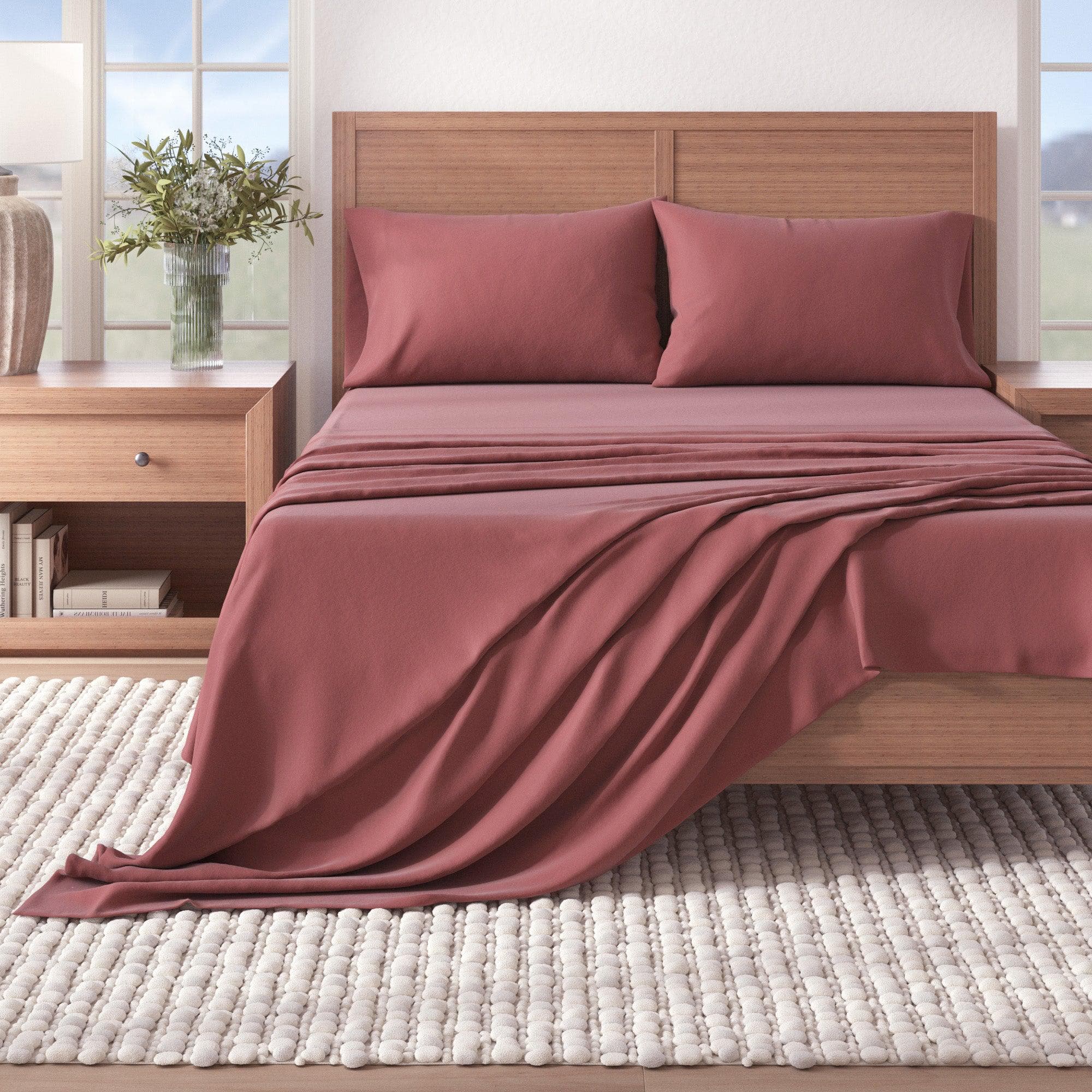 4-Piece Cotton Solid Flannel Sheet - Nordic Collection - Best Buy Furniture