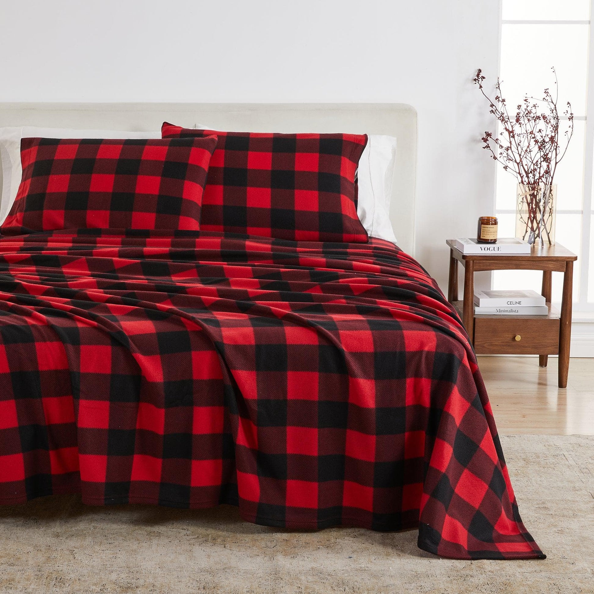 4-Piece Printed Fleece Sheet - Dara Collection - Best Buy Furniture