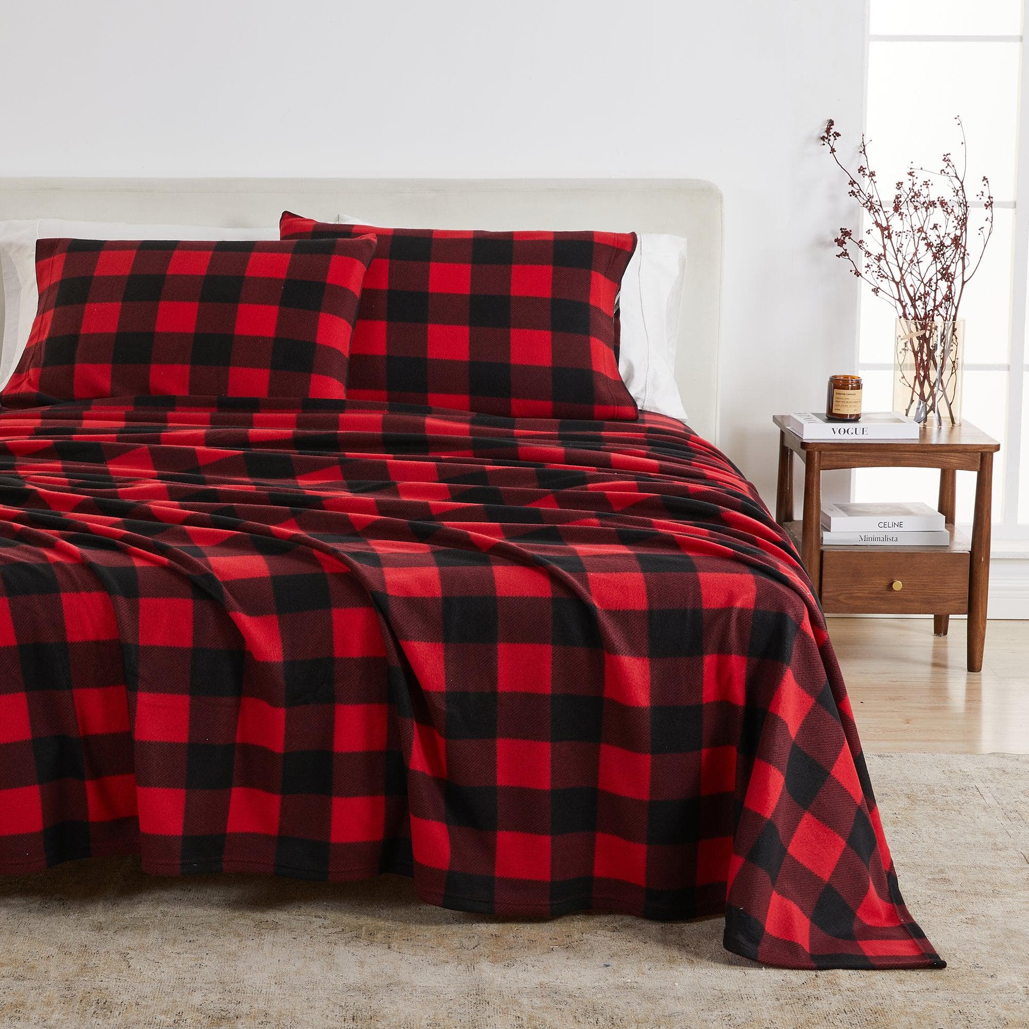 4-Piece Printed Fleece Sheet - Dara Collection - Best Buy Furniture