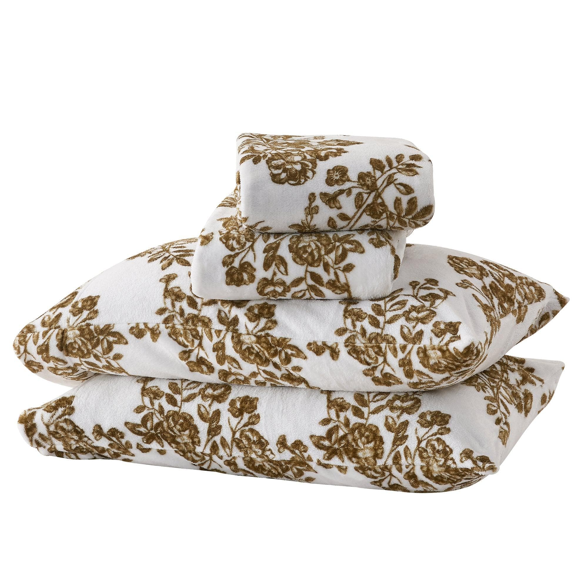 4-Piece Printed Plush Sheet - Velvet Luxe Lattice Collection - Best Buy Furniture