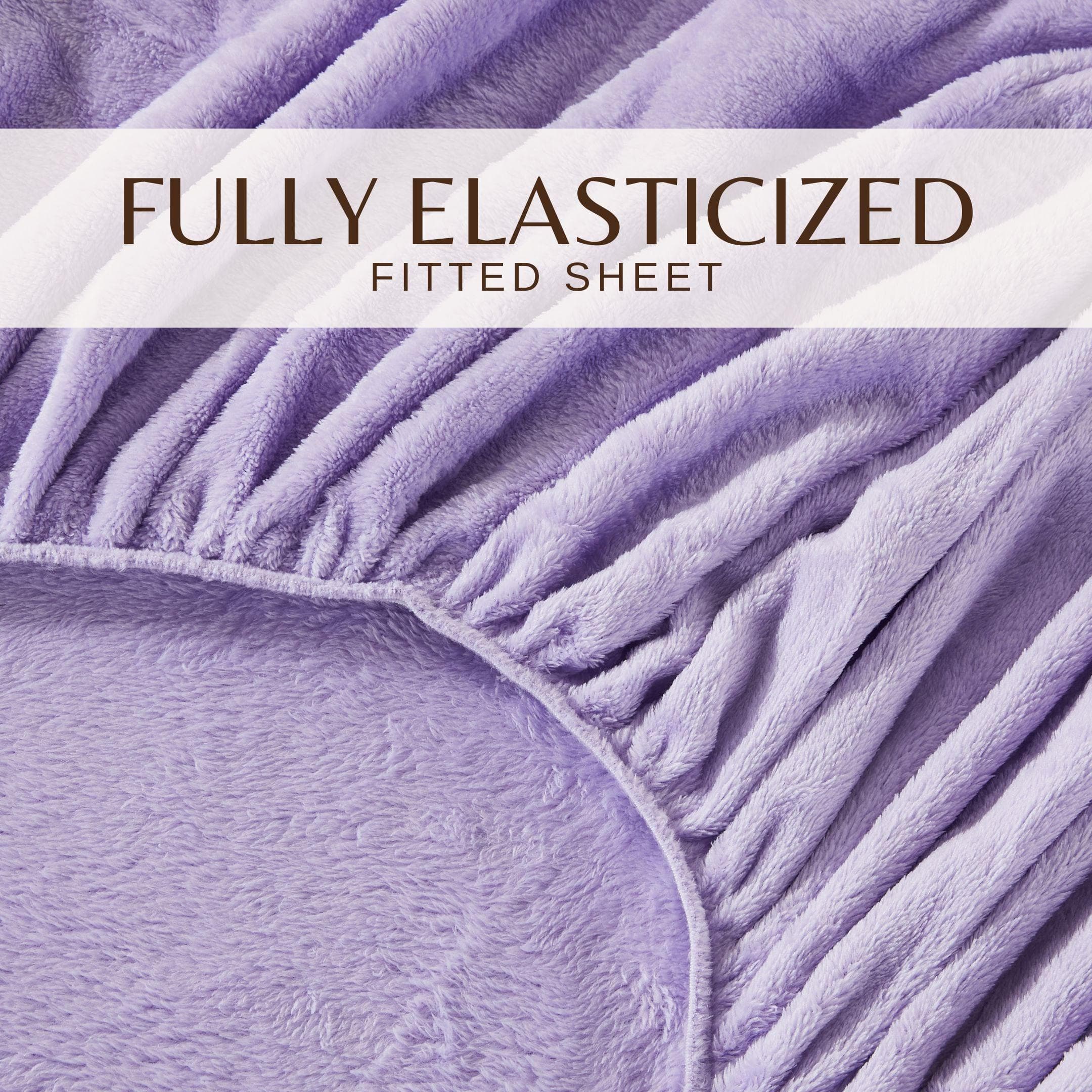 4-Piece Solid Plush Sheet - Velvet Luxe Collection - Best Buy Furniture