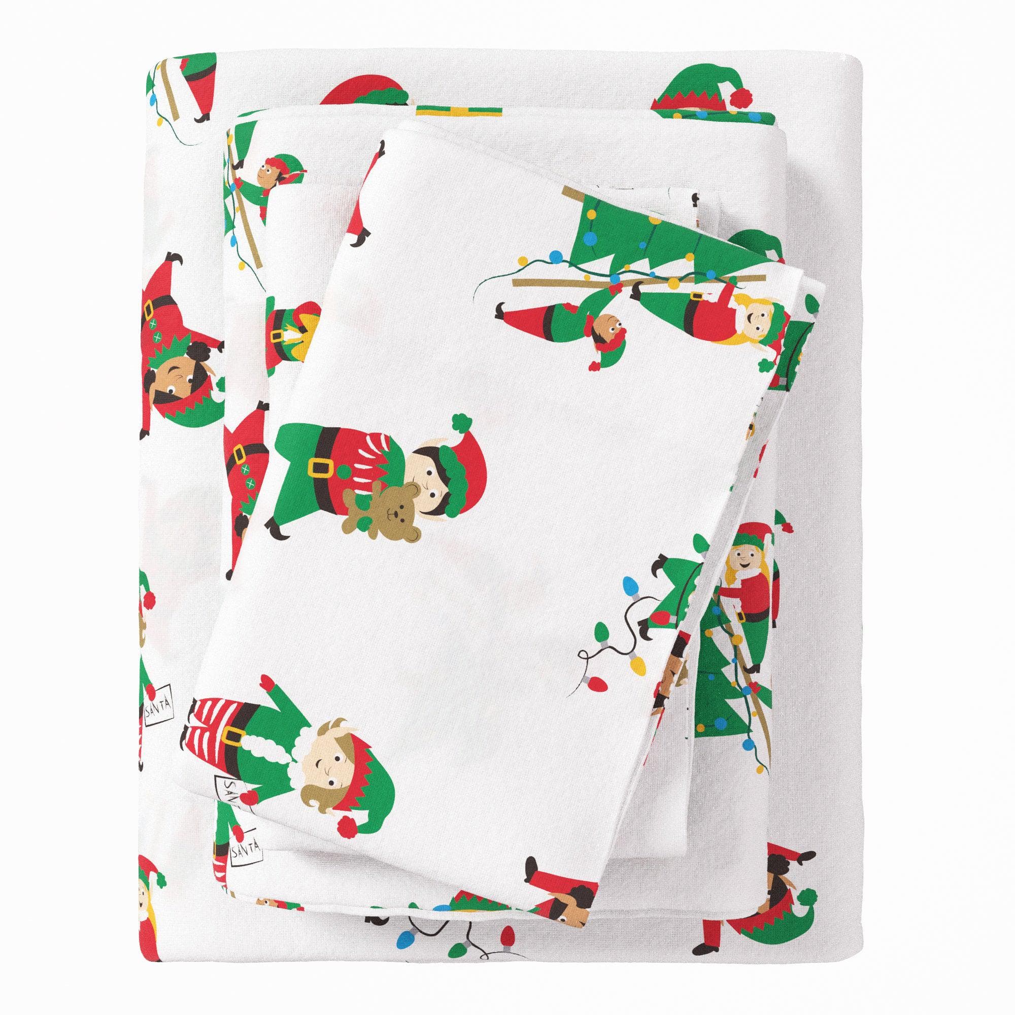 4-Piece Turkish Cotton Christmas Flannel Sheet - Whittaker Collection - Best Buy Furniture