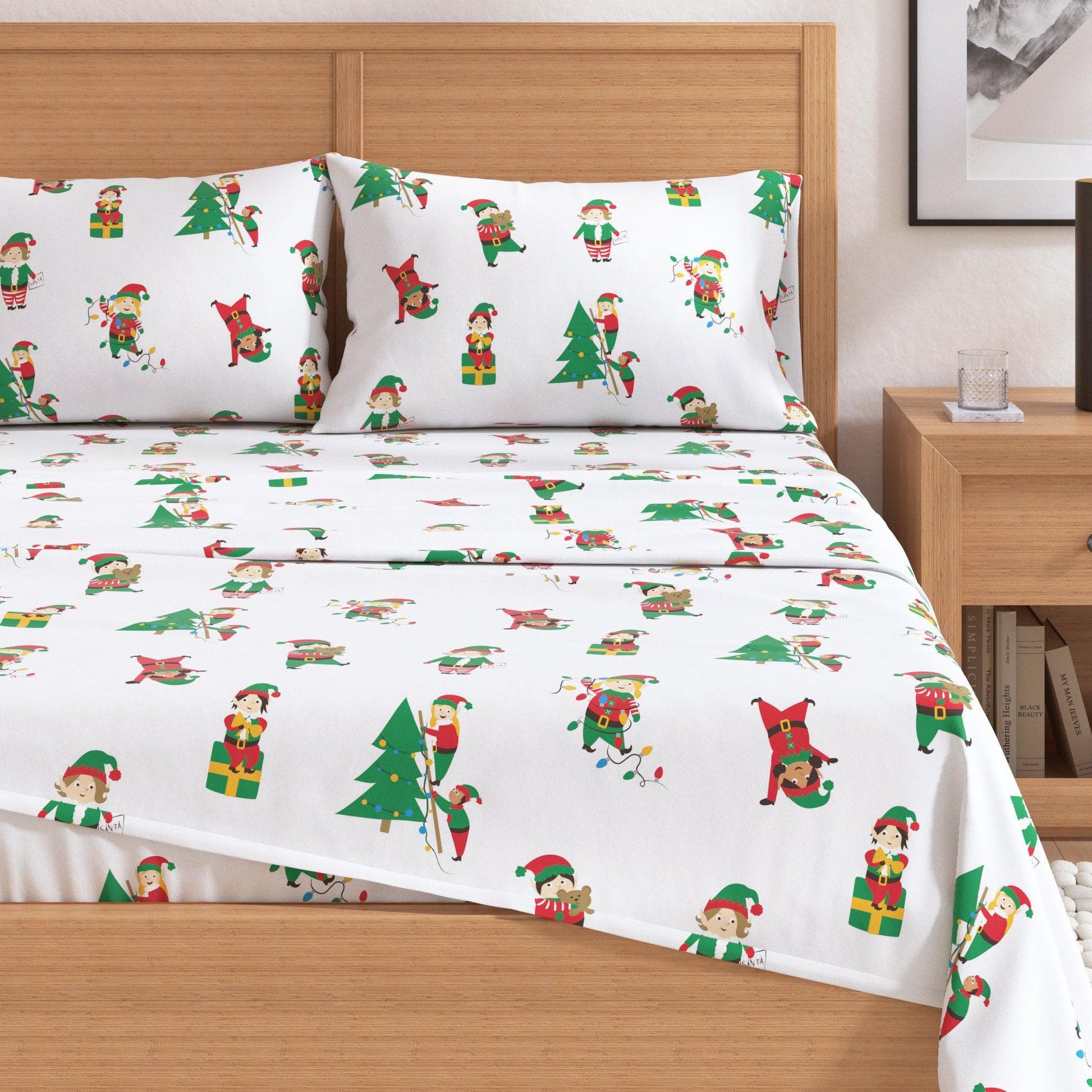 4-Piece Turkish Cotton Christmas Flannel Sheet - Whittaker Collection - Best Buy Furniture