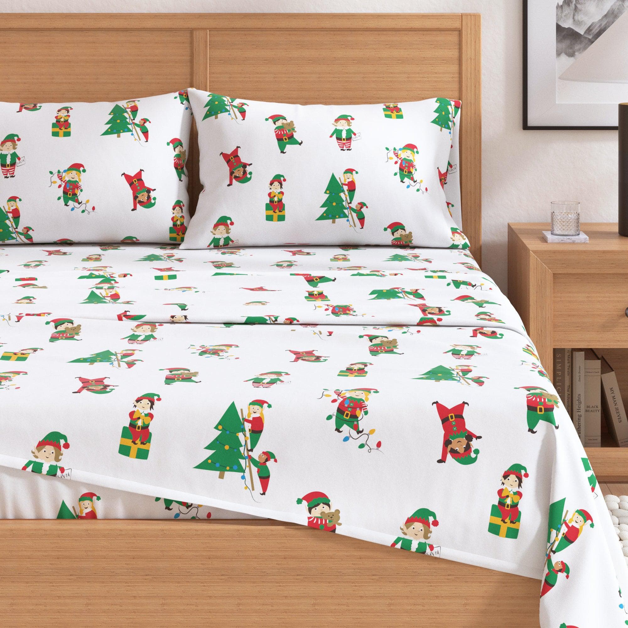 4-Piece Turkish Cotton Christmas Flannel Sheet - Whittaker Collection - Best Buy Furniture