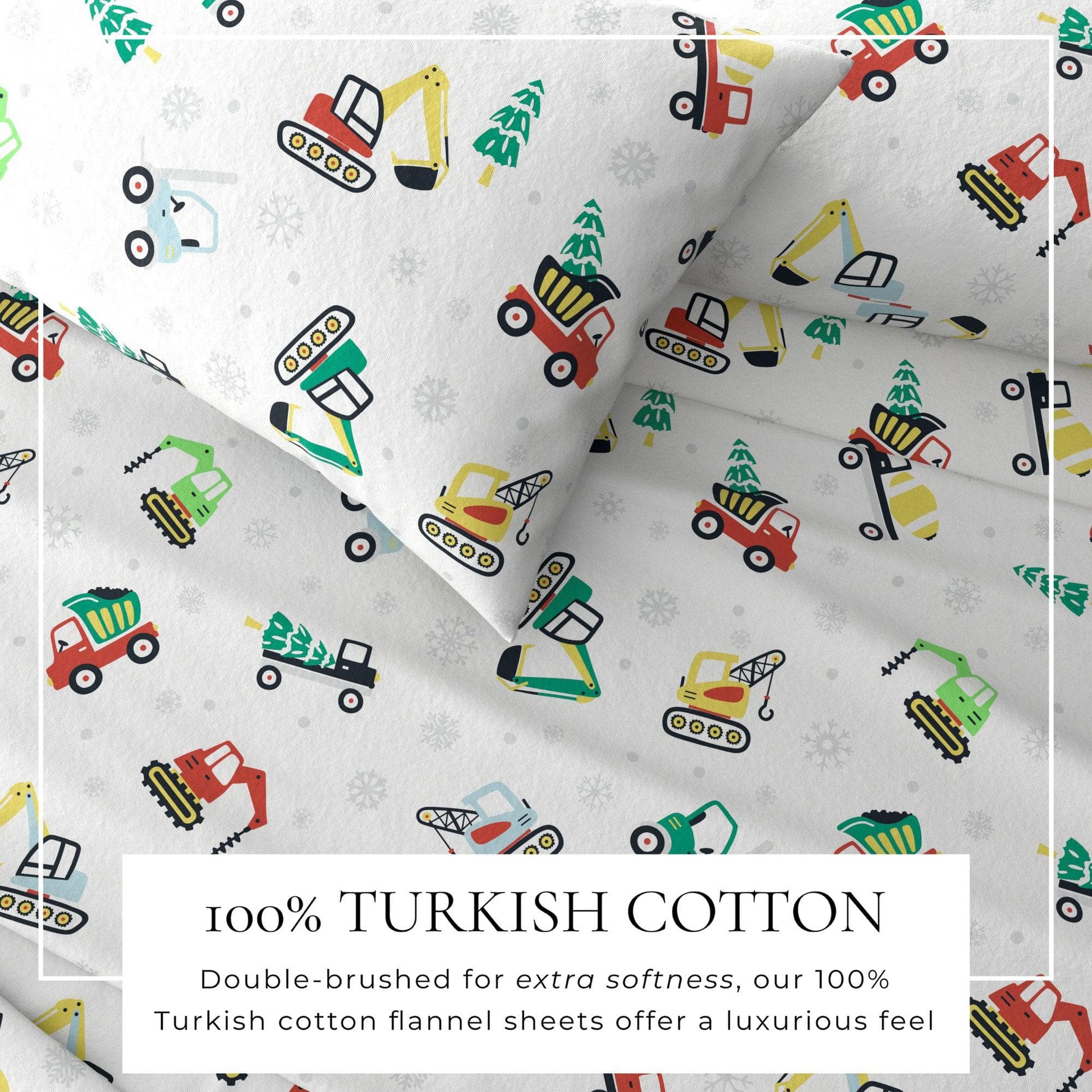 4-Piece Turkish Cotton Christmas Flannel Sheet - Whittaker Collection - Best Buy Furniture