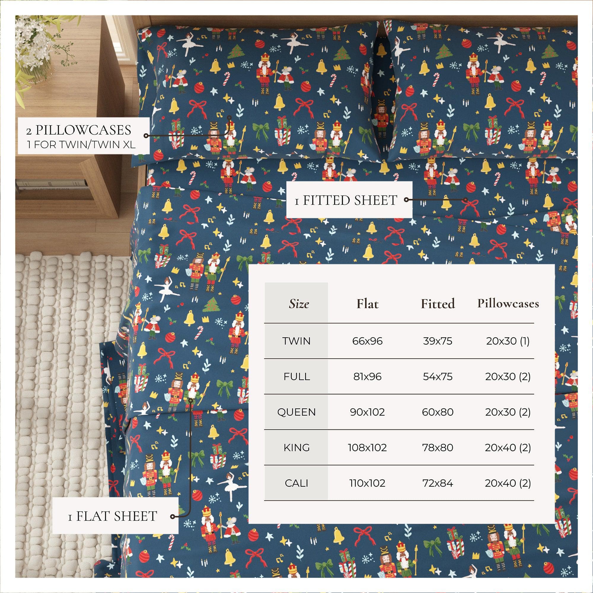 4-Piece Turkish Cotton Christmas Flannel Sheet - Whittaker Collection - Best Buy Furniture