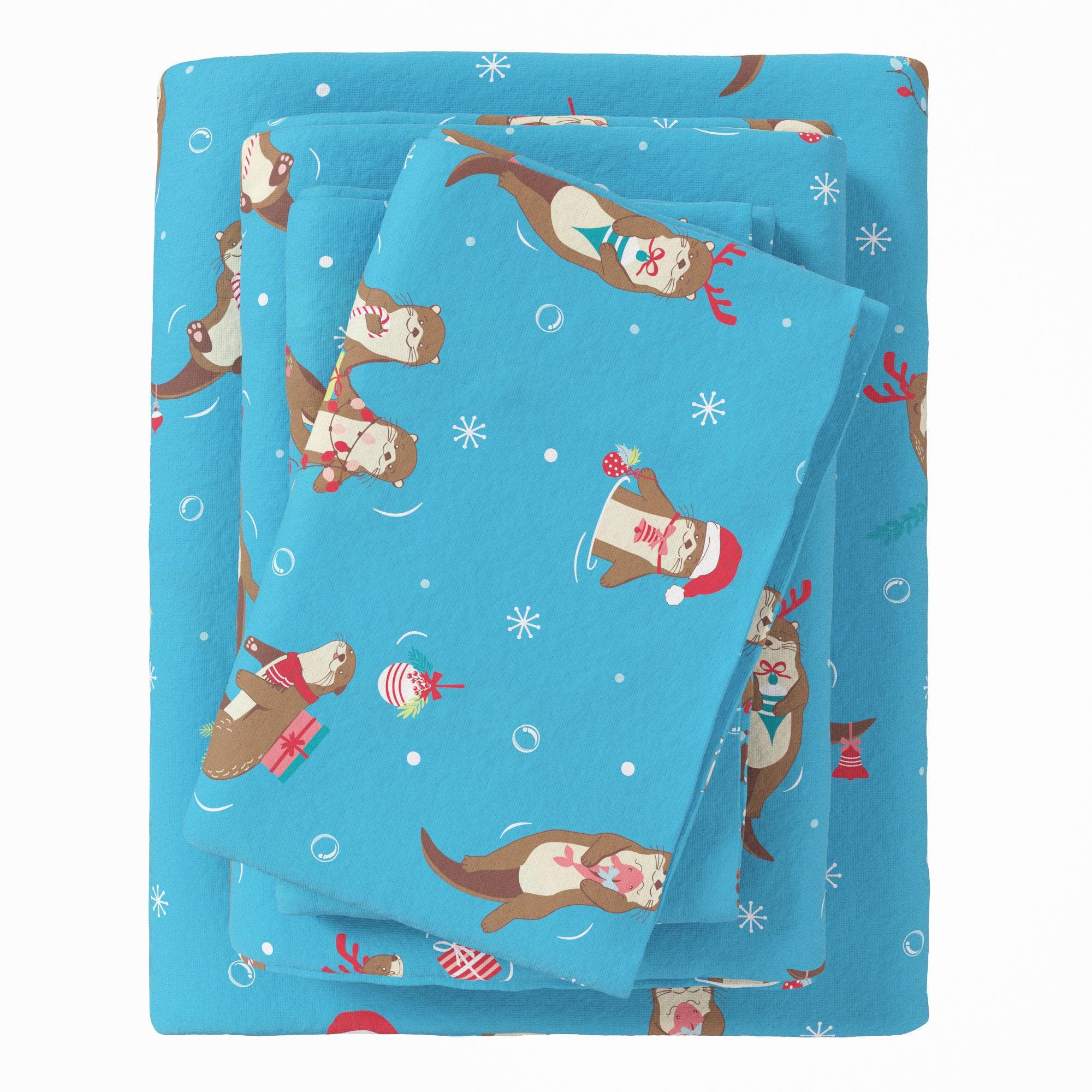 4-Piece Turkish Cotton Christmas Flannel Sheet - Whittaker Collection - Best Buy Furniture
