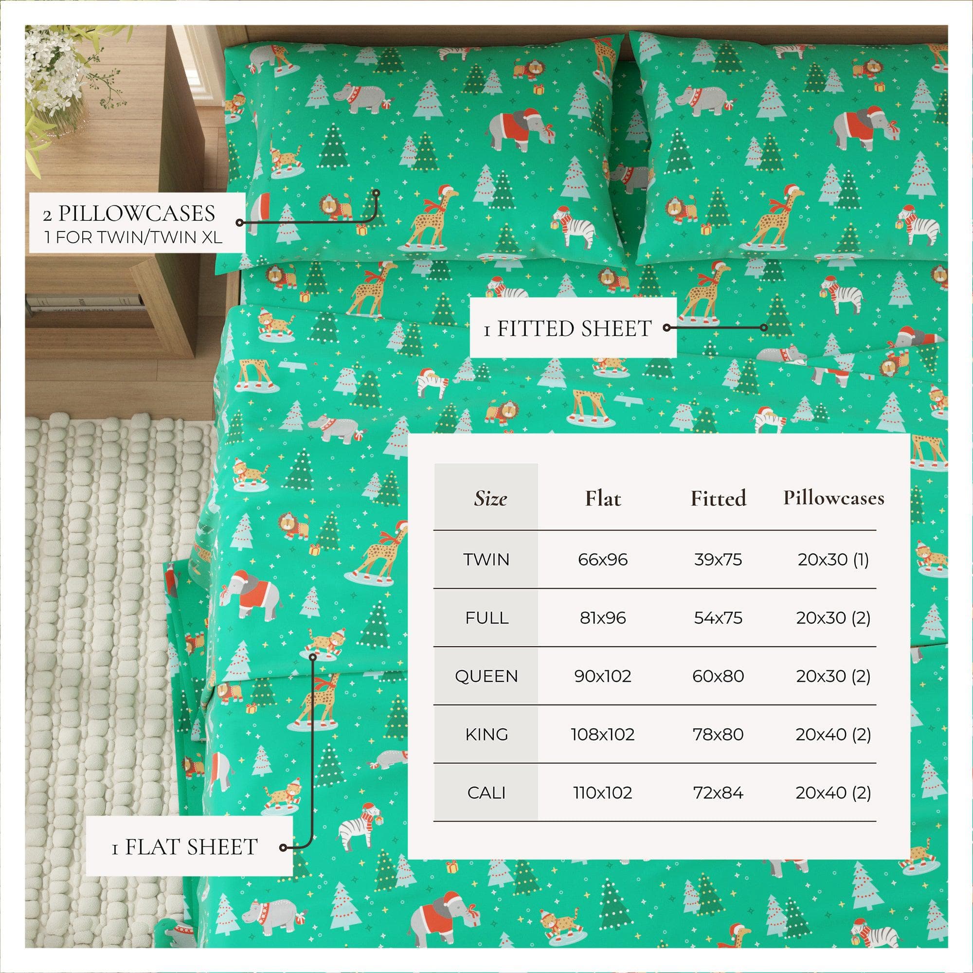 4-Piece Turkish Cotton Christmas Flannel Sheet - Whittaker Collection - Best Buy Furniture