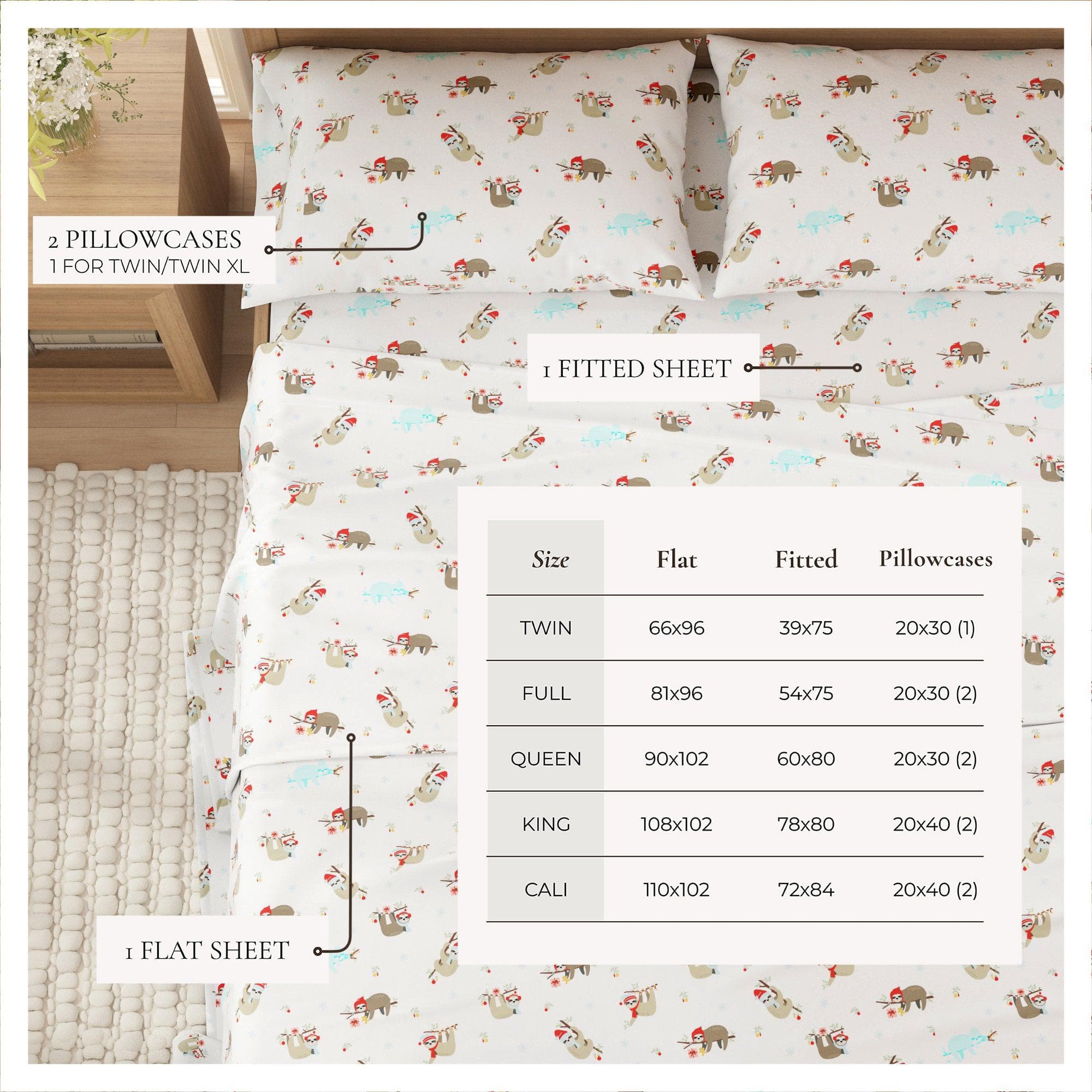 4-Piece Turkish Cotton Christmas Flannel Sheet - Whittaker Collection - Best Buy Furniture