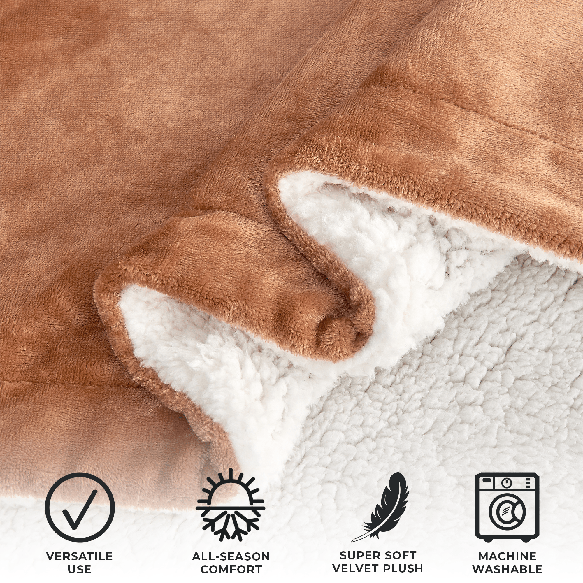 Velvet Plush Sherpa Luxury Bed Blanket - Kinsley Collection - Best Buy Furniture