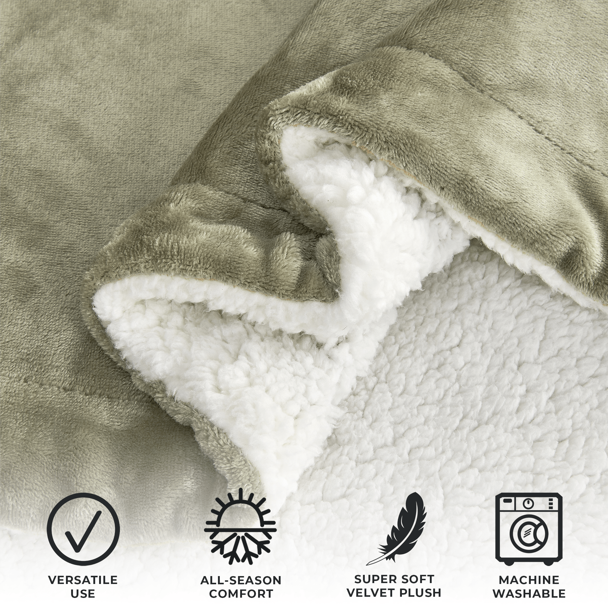 Velvet Plush Sherpa Luxury Bed Blanket - Kinsley Collection - Best Buy Furniture
