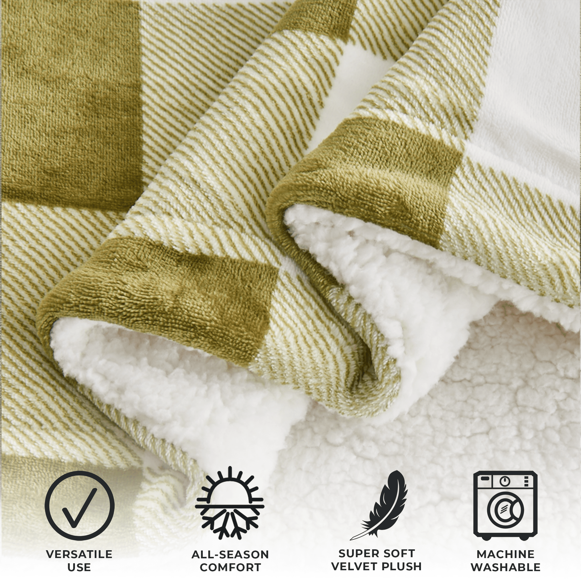 Velvet Plush Sherpa Luxury Bed Blanket - Kinsley Collection - Best Buy Furniture