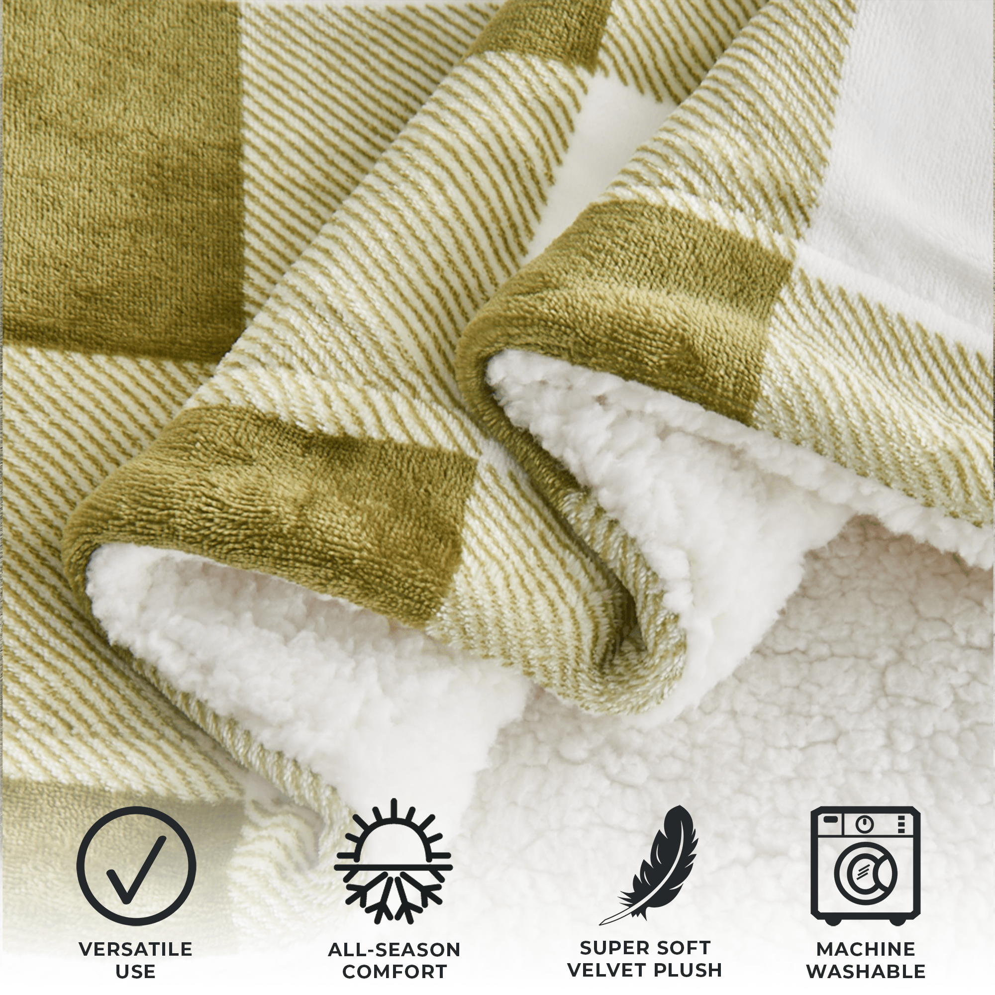 Velvet Plush Sherpa Luxury Bed Blanket - Kinsley Collection - Best Buy Furniture