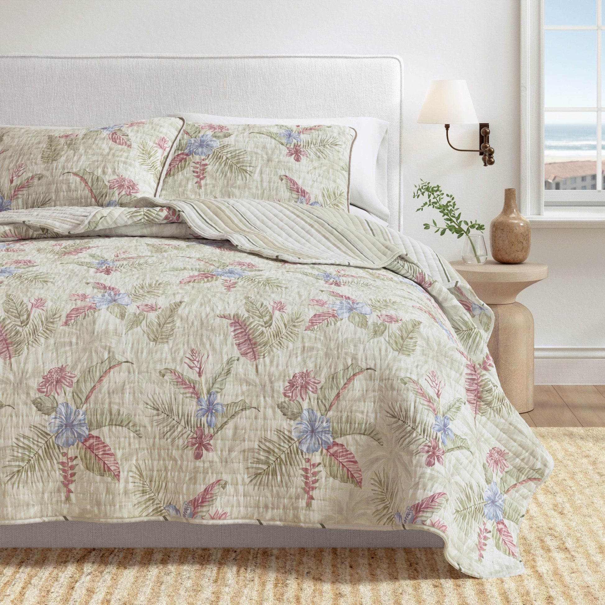Floral Printed Cotton Quilt Set - Mendocino Collection - Best Buy Furniture