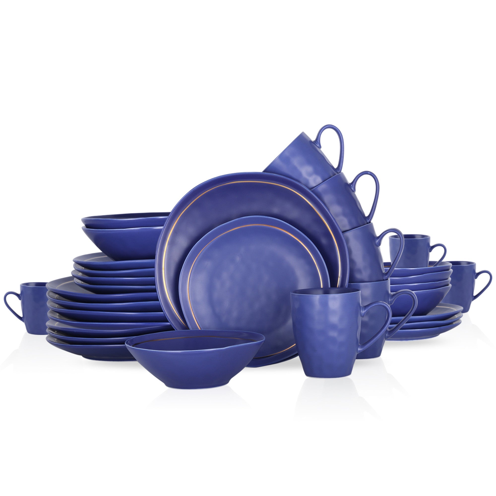 Clara Porcelain Dinnerware Set - Blue