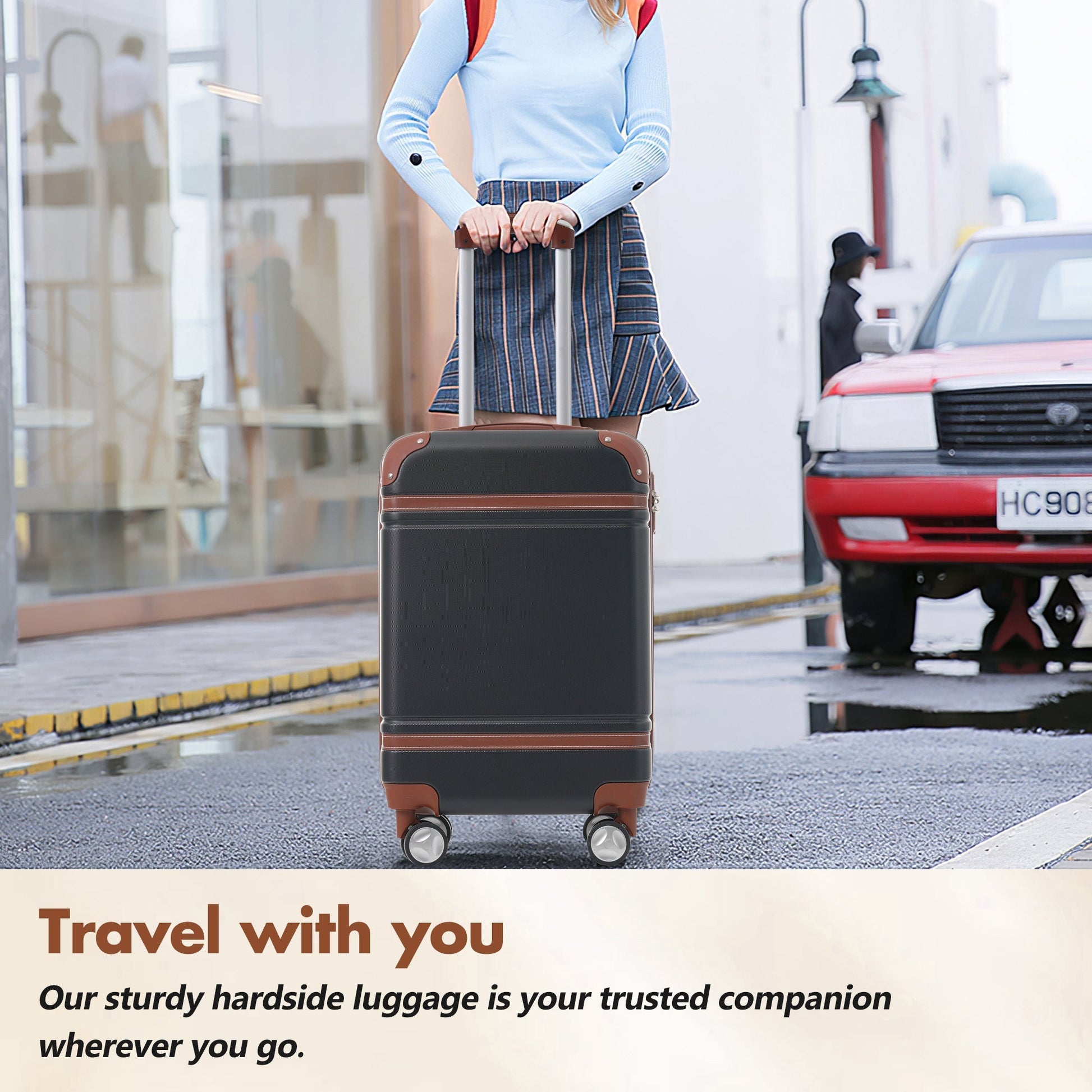 Hardshell Lightweight Suitcase Double Spinner Wheels with TSA Lock ,Single Vintage Luggage with Bag - Tuesday Morning - Luggage