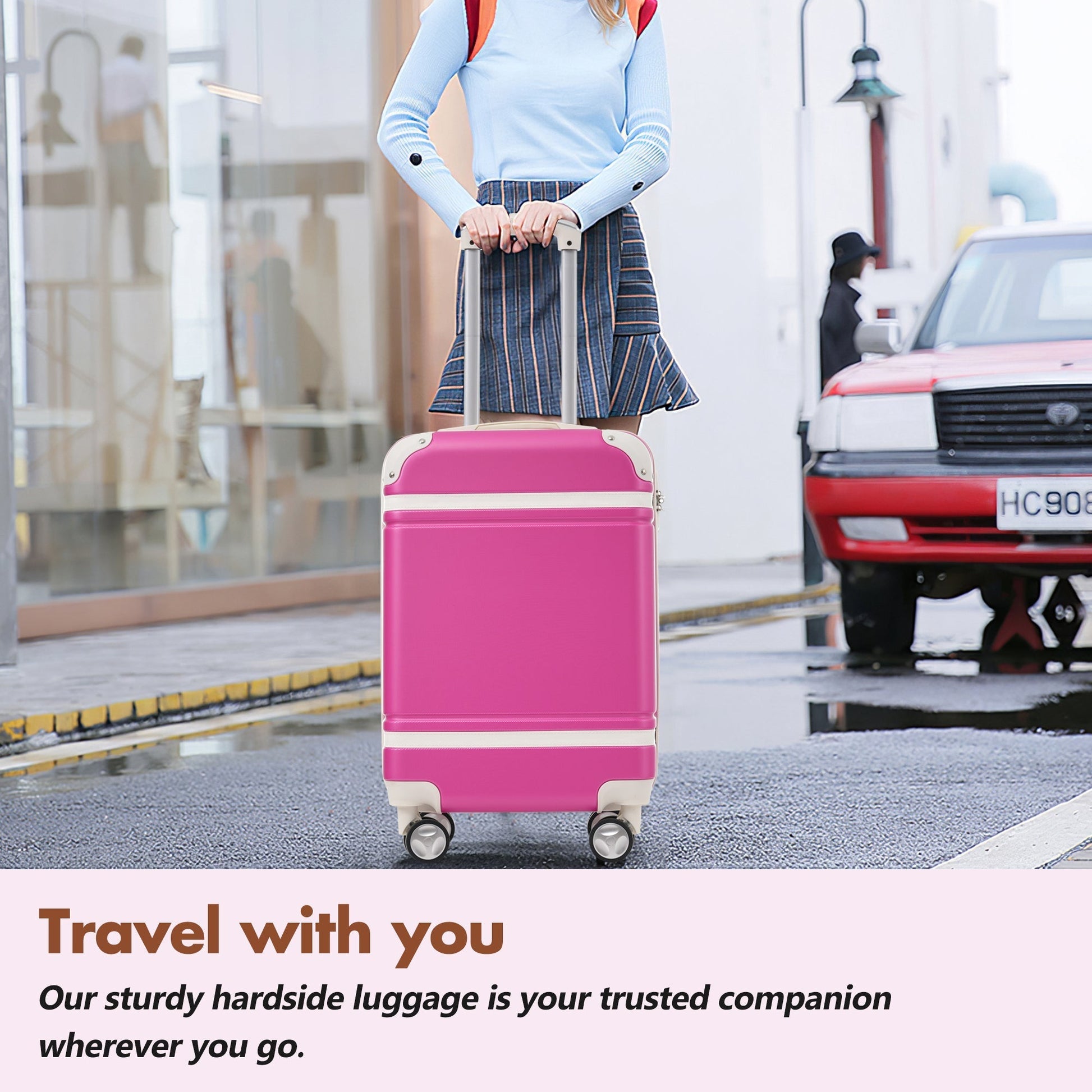Hardshell Lightweight Suitcase Double Spinner Wheels with TSA Lock ,Single Vintage Luggage with Bag - Tuesday Morning - Luggage