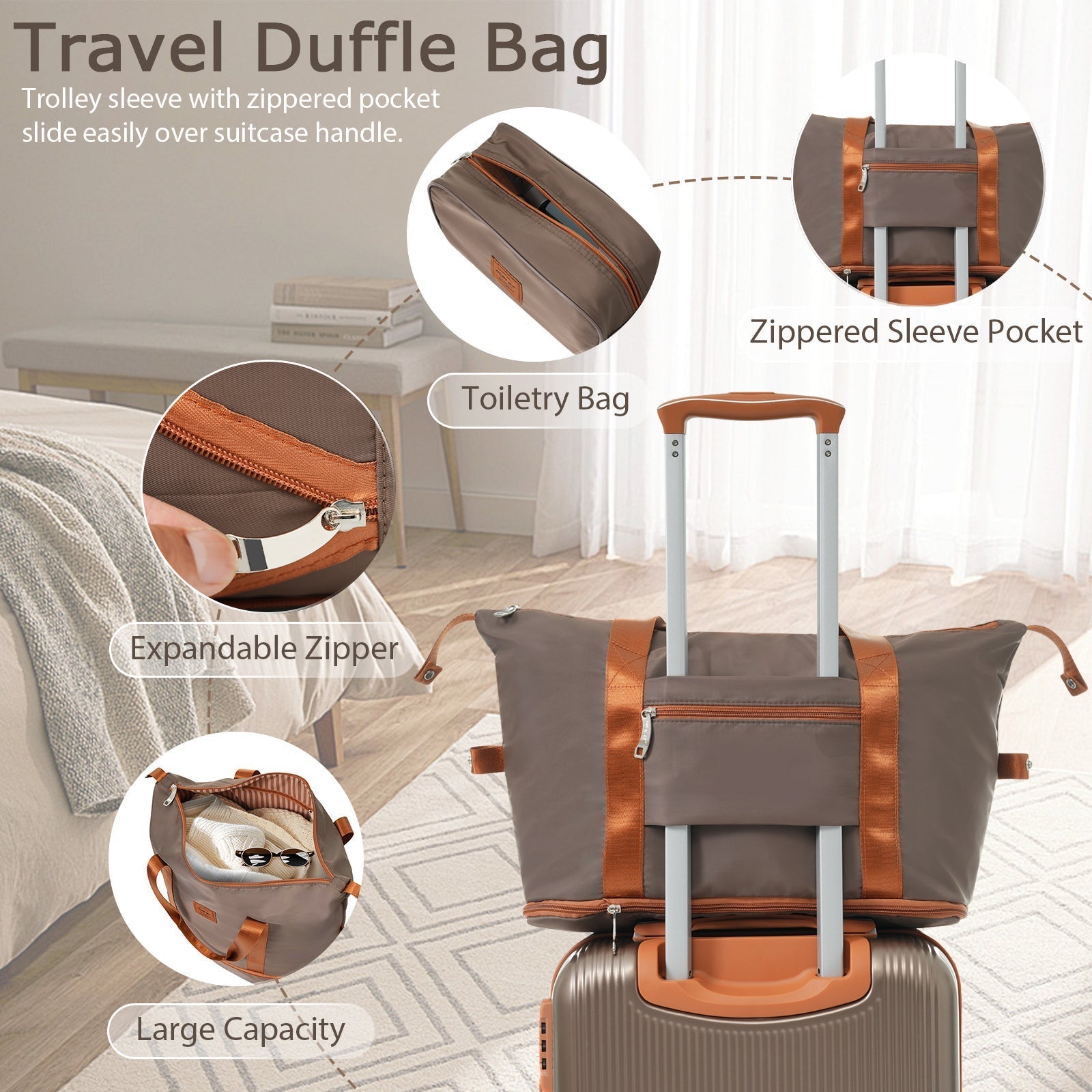 Hardshell Luggage Set 3 Piece Carry - on Suitcase Double Spinner Wheels with TSA Lock, Weekender Duffel Bag, Toiletry Bag - Tuesday Morning - Luggage Sets