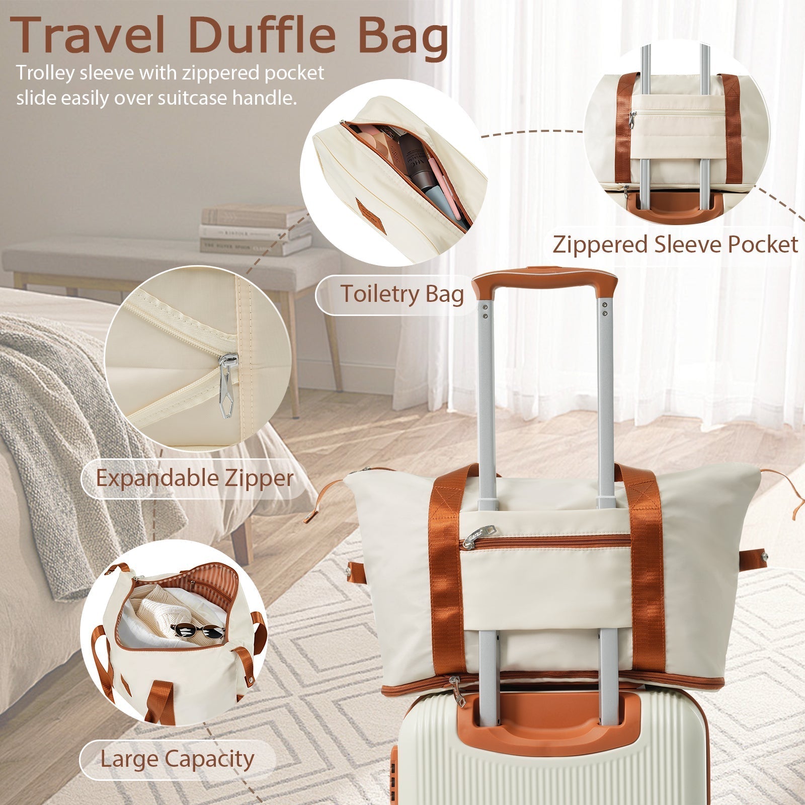 Hardshell Luggage Set 3 Piece Carry - on Suitcase Double Spinner Wheels with TSA Lock, Weekender Duffel Bag, Toiletry Bag - Tuesday Morning - Luggage Sets