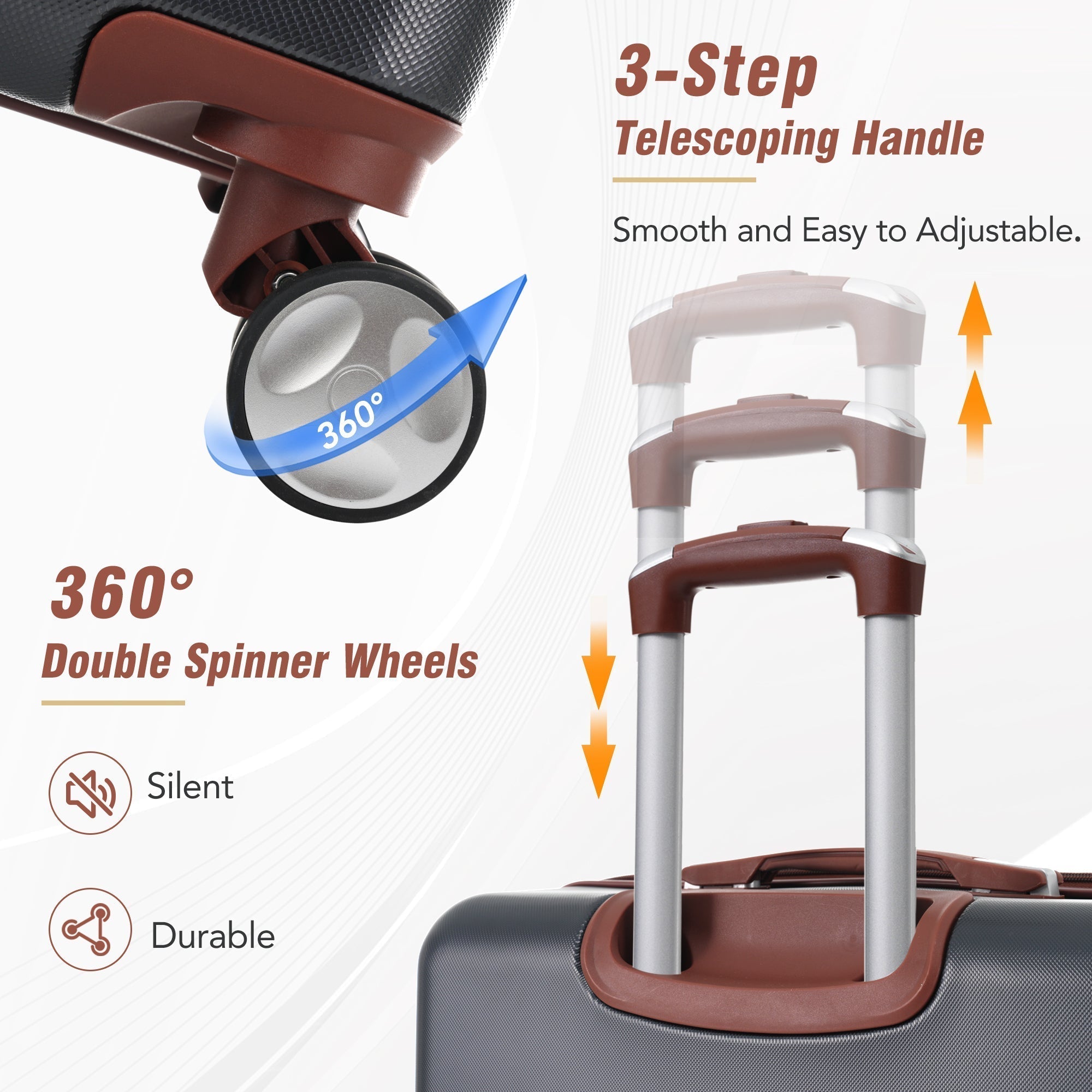 Hardshell Luggage Sets 3 Pieces Luggages and Cosmetic Case Spinner Suitcase with TSA Lock Lightweight - Tuesday Morning - Luggage Sets