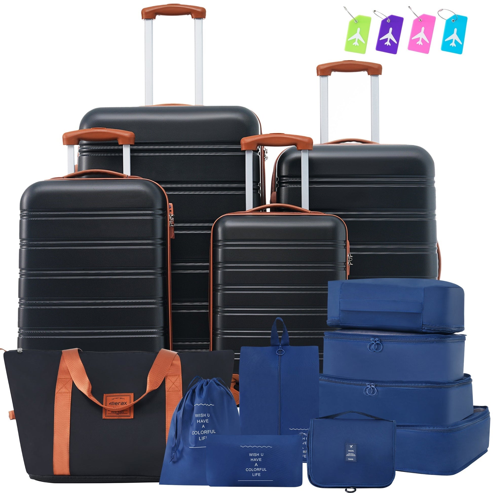 Hardshell Luggage Sets 4 pcs + Bag Spinner Suitcase with TSA Lock Lightweight Luggages - Tuesday Morning - Luggage Sets