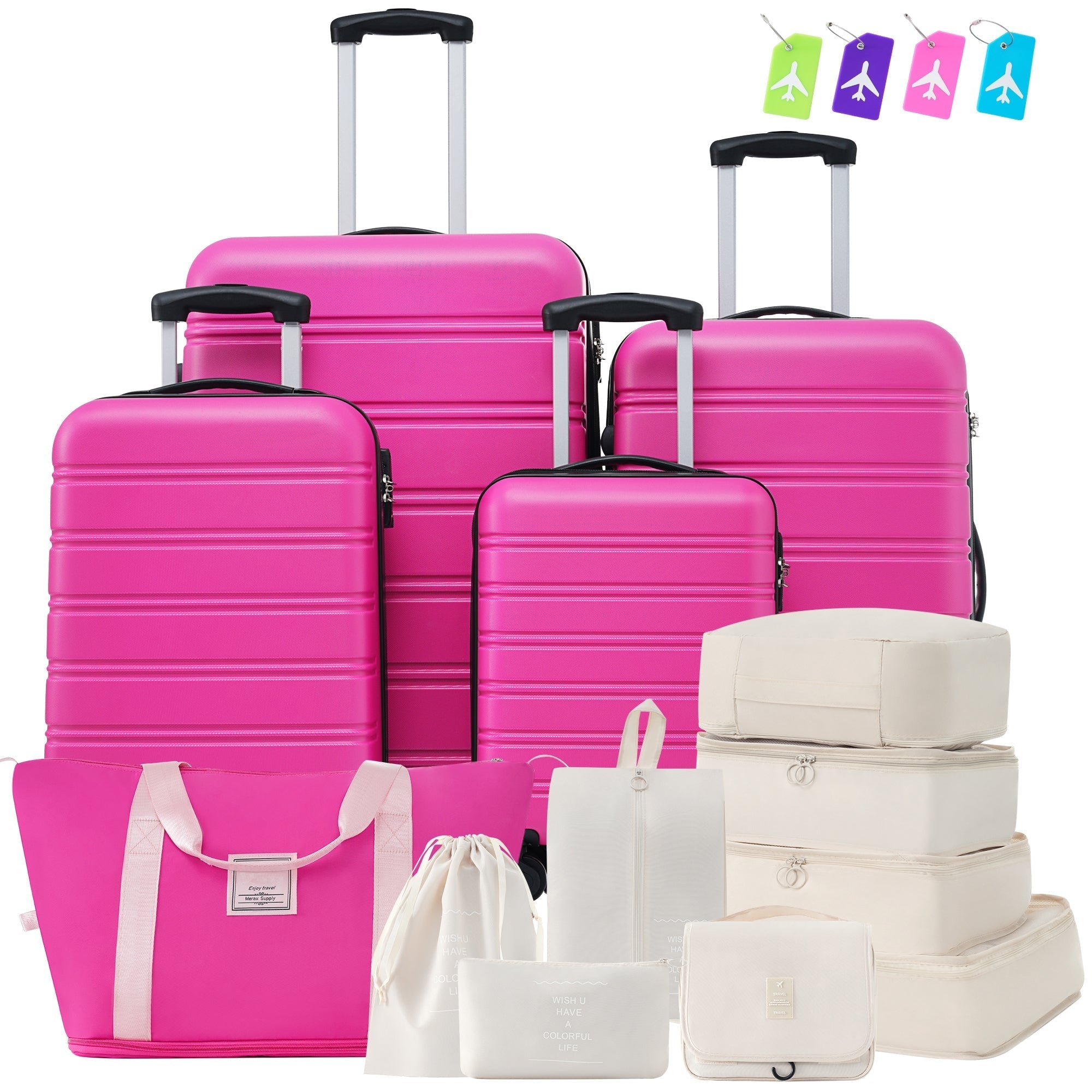 Hardshell Luggage Sets 4 pcs + Bag Spinner Suitcase with TSA Lock Lightweight Luggages - Tuesday Morning - Luggage Sets