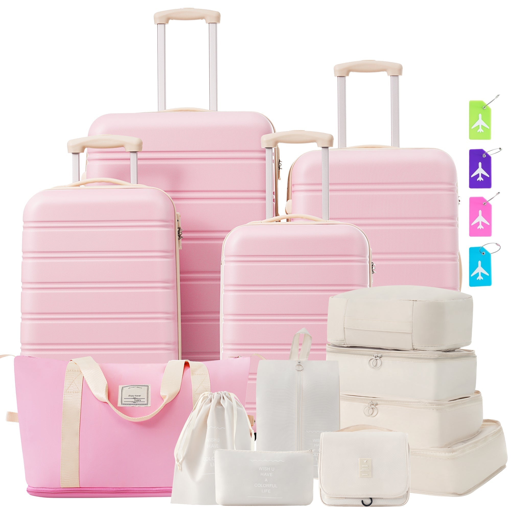 Hardshell Luggage Sets 4 pcs + Bag Spinner Suitcase with TSA Lock Lightweight Luggages - Tuesday Morning - Luggage Sets