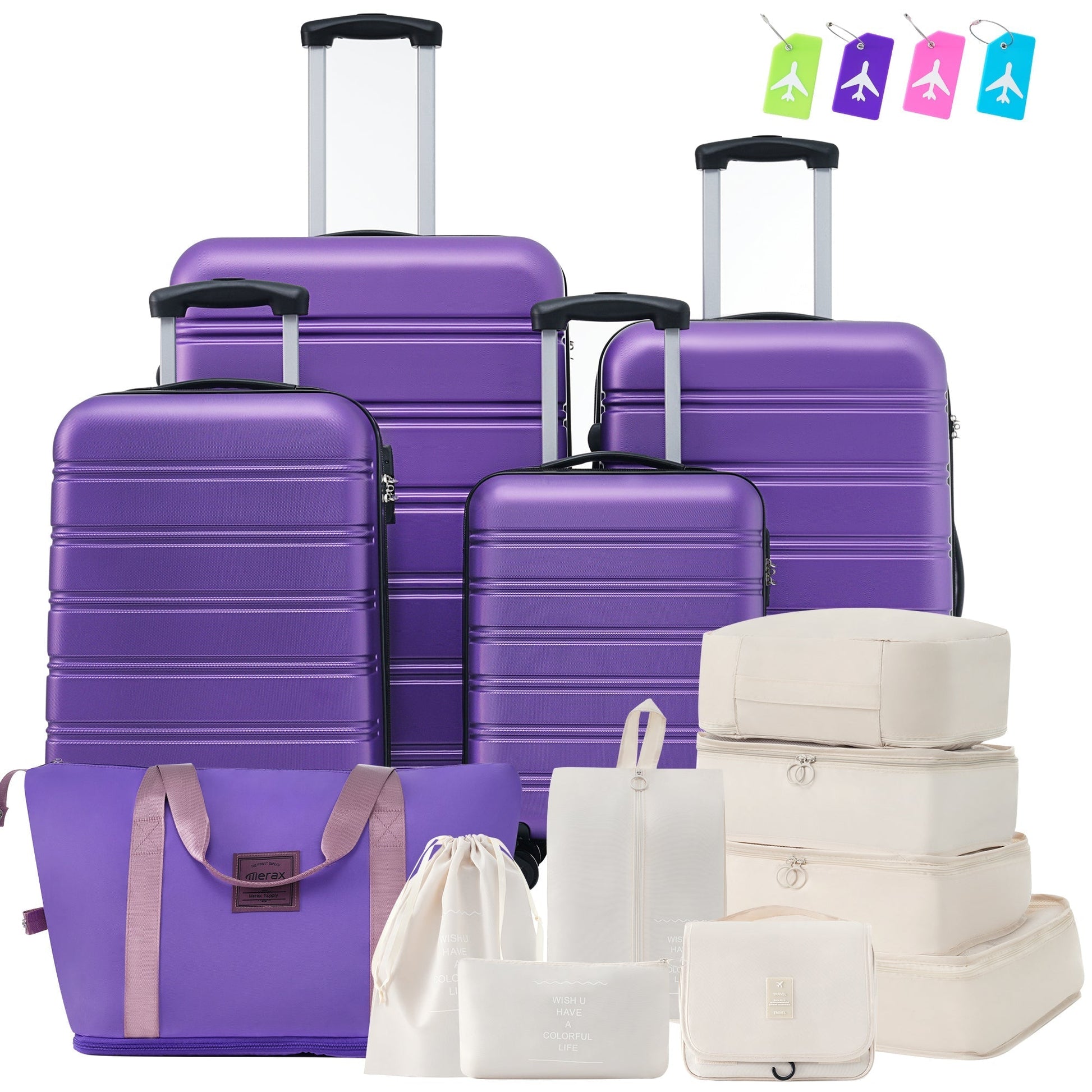Hardshell Luggage Sets 4 pcs + Bag Spinner Suitcase with TSA Lock Lightweight Luggages - Tuesday Morning - Luggage Sets