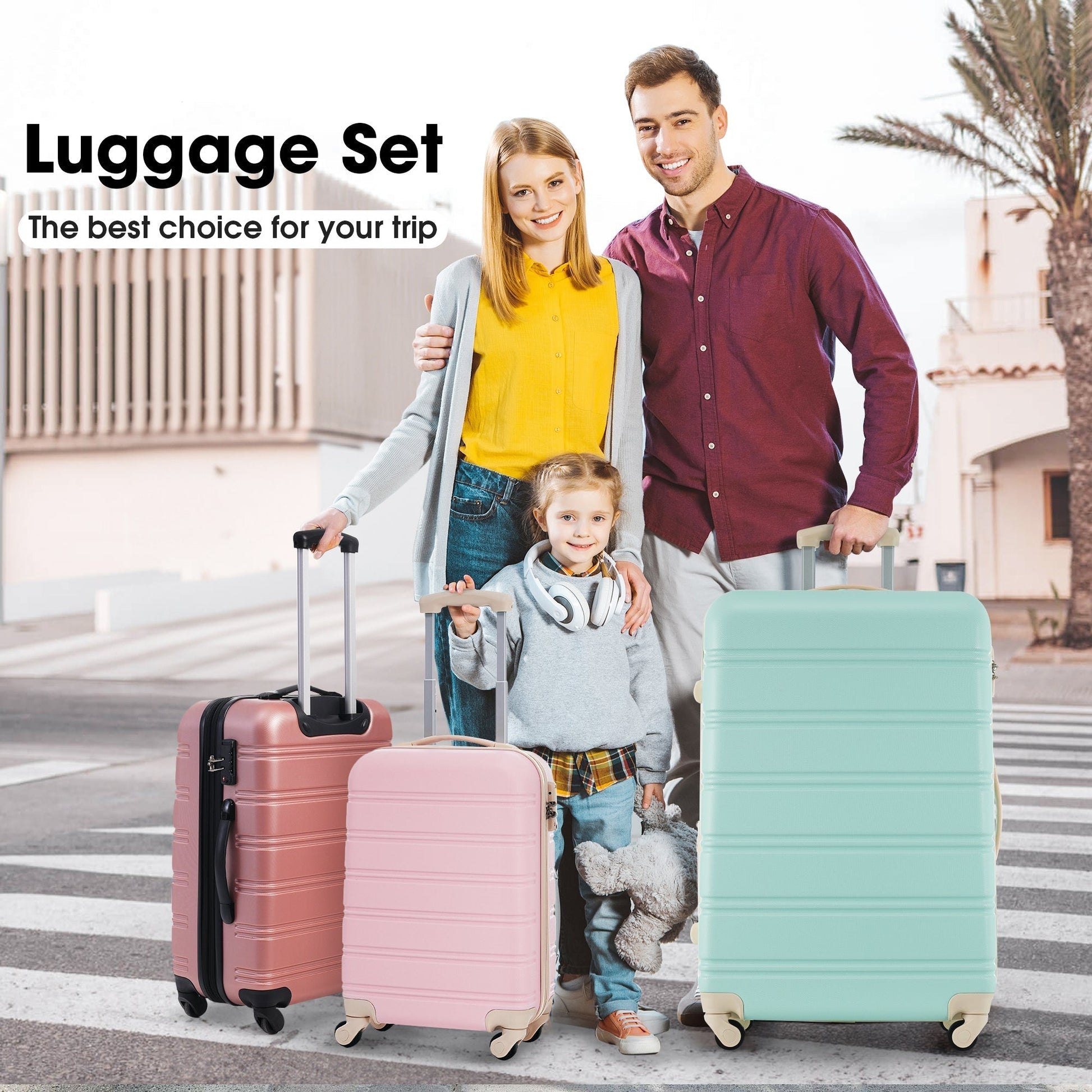Hardshell Luggage Sets 4 pcs + Bag Spinner Suitcase with TSA Lock Lightweight Luggages - Tuesday Morning - Luggage Sets