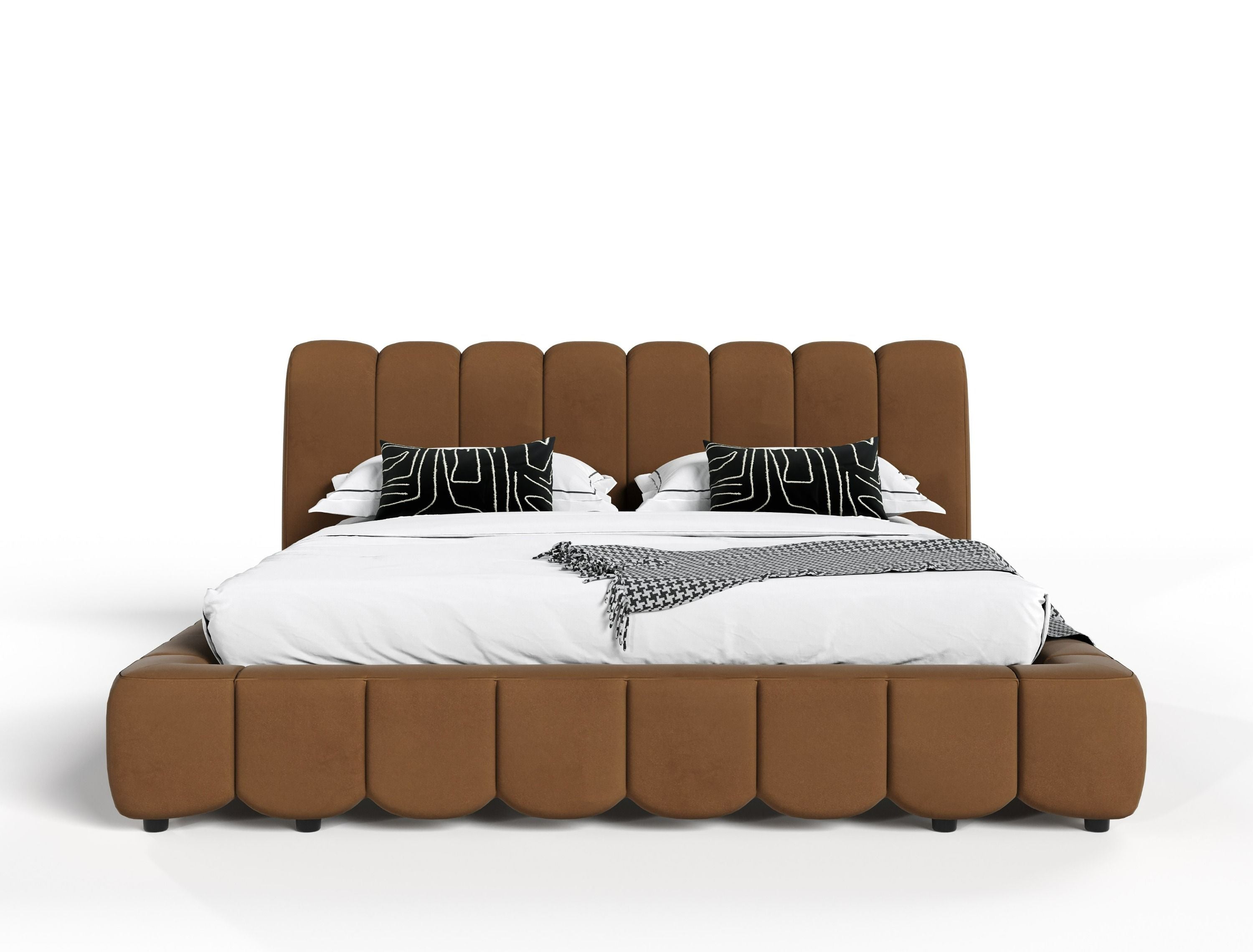 Modrest Harris - Modern Brown Fabric King Bed