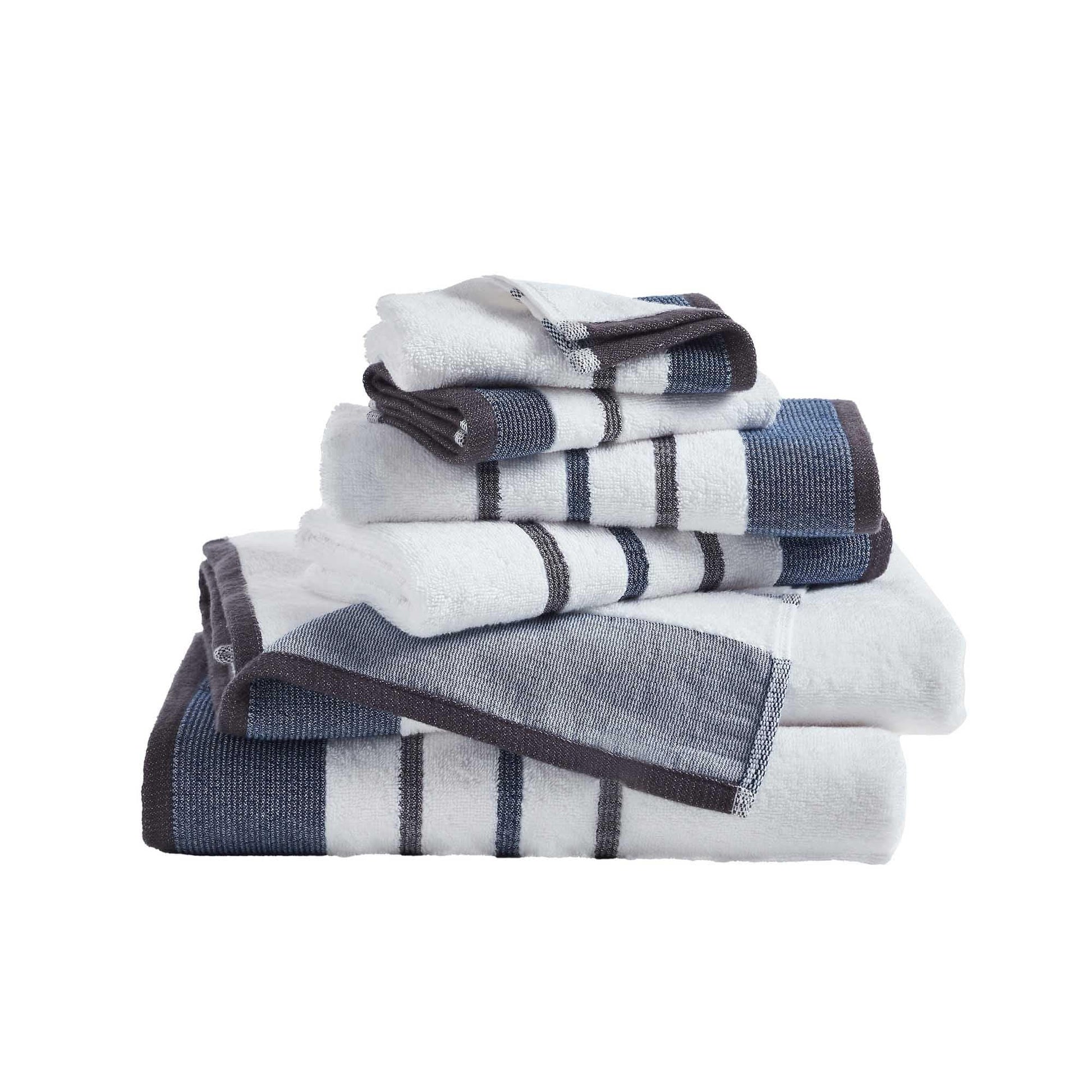 Decorative Cotton Stripe Bath Towel Set - Noelle Collection - Best Buy Furniture