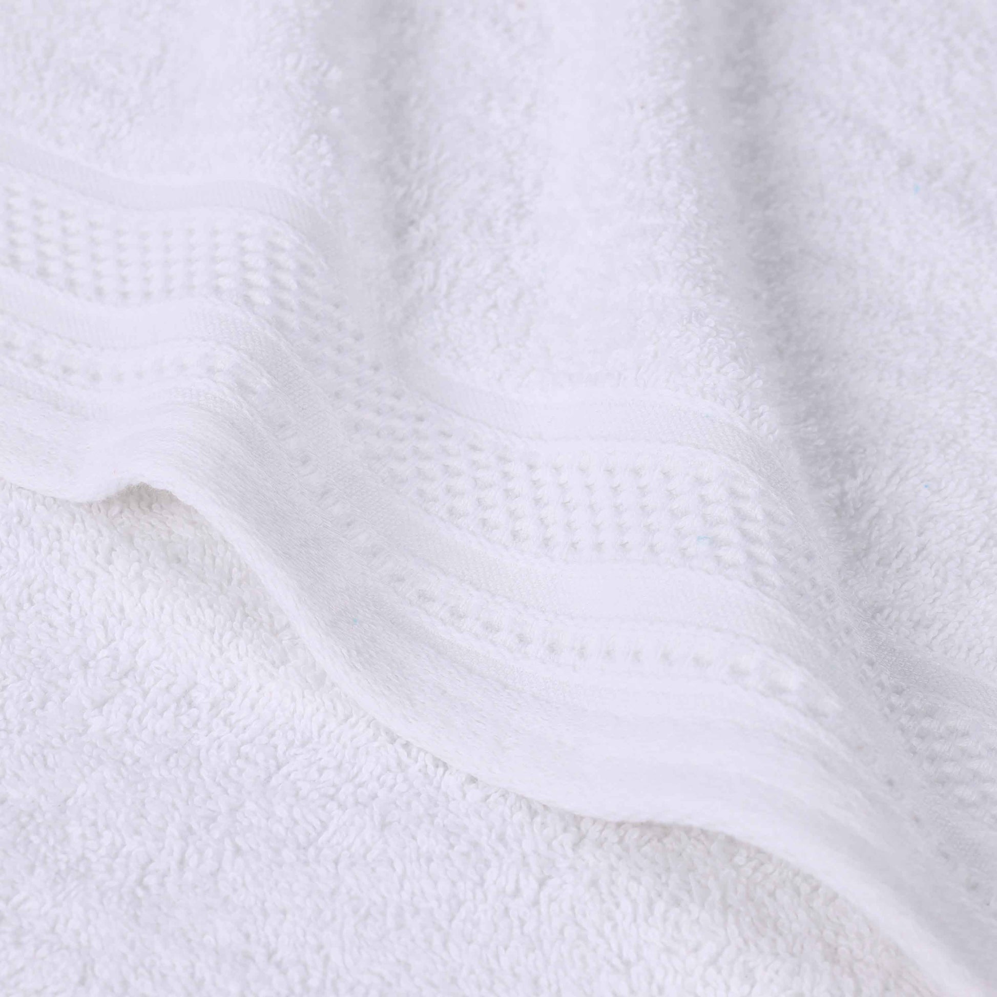 Honeycomb Textured Waffle Border Cotton Bath Towels, Set of 4 - Bath Towel by Superior Brand