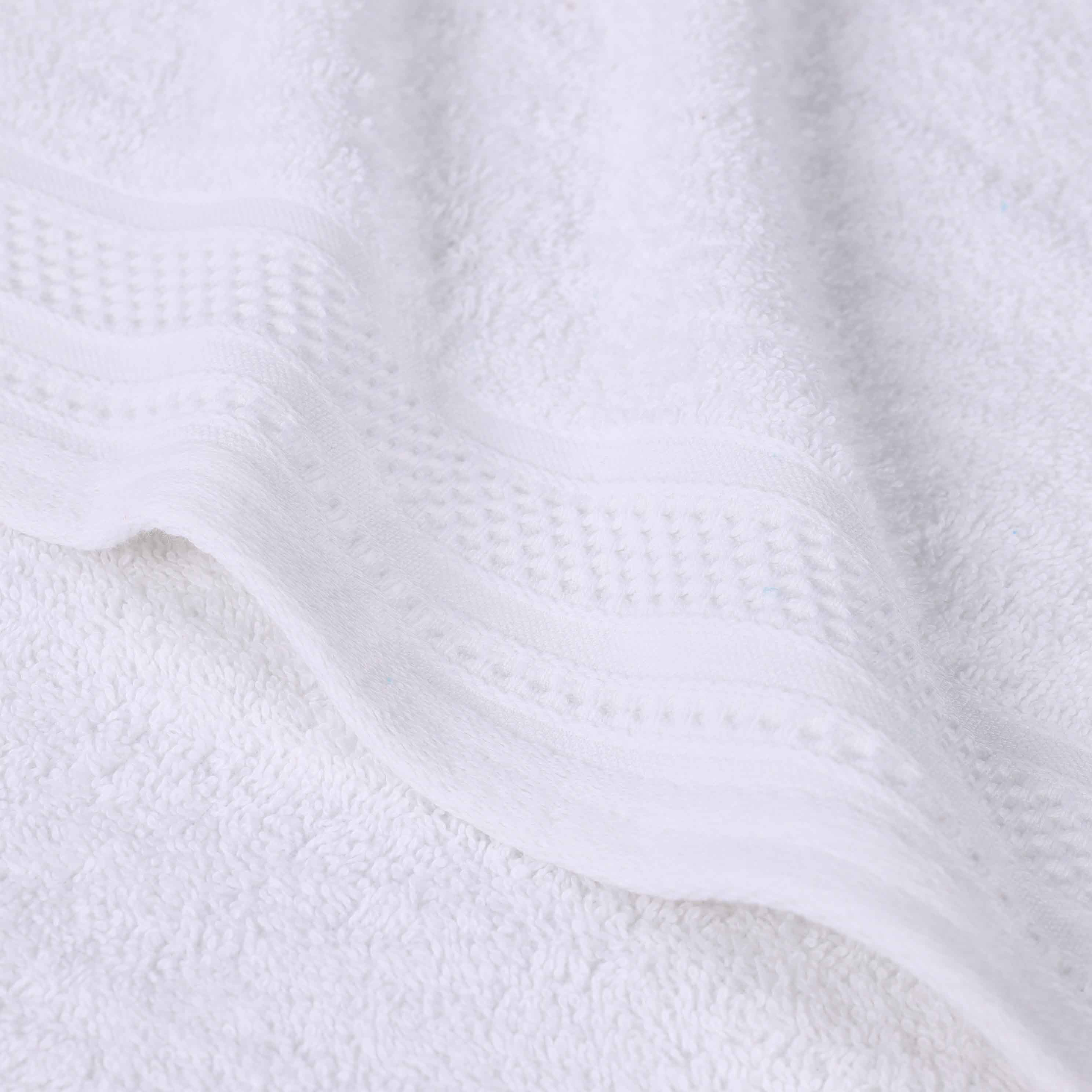 Honeycomb Textured Waffle Border Cotton Bath Towels, Set of 4 - Bath Towel by Superior Brand