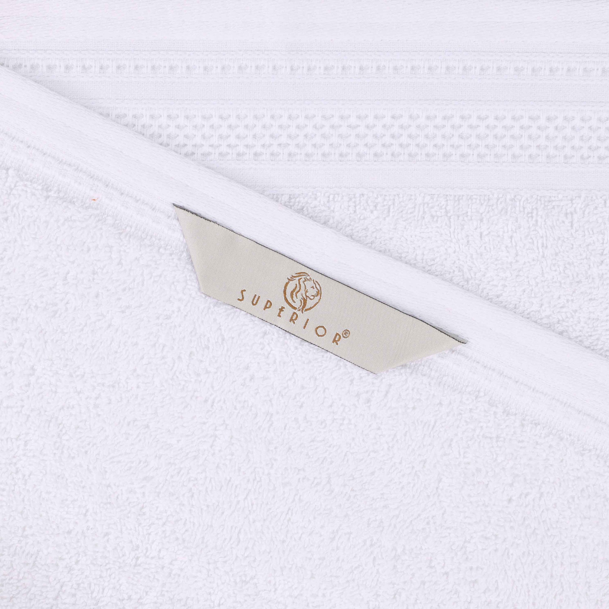 Honeycomb Textured Waffle Border Cotton Bath Towels, Set of 4 - Bath Towel by Superior Brand