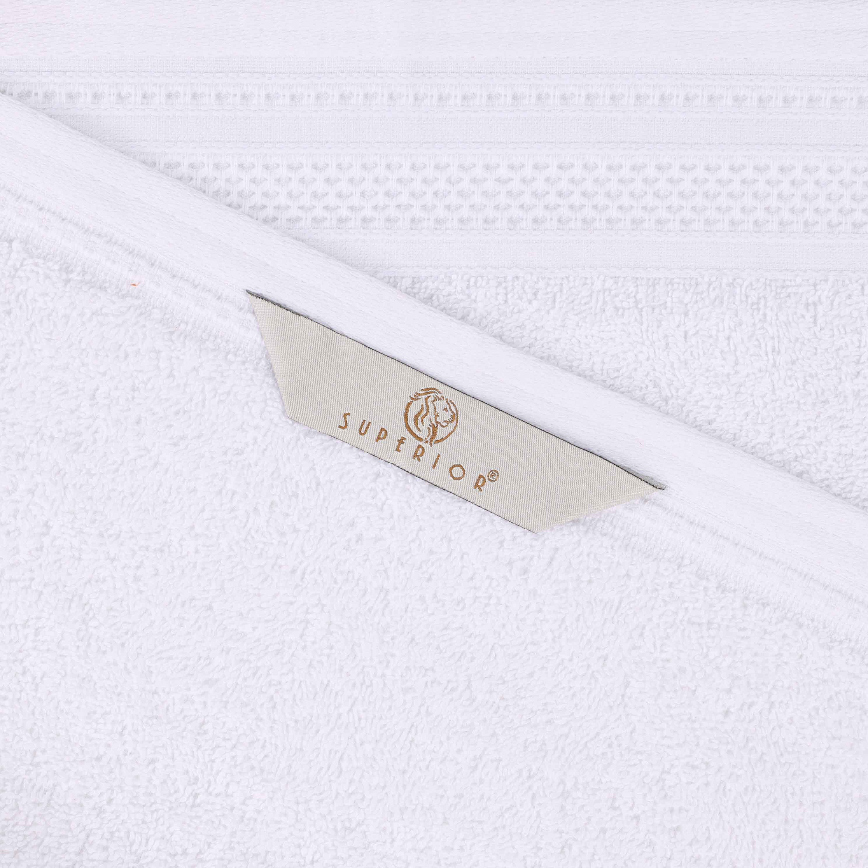 Honeycomb Textured Waffle Border Cotton Bath Towels, Set of 4 - Bath Towel by Superior Brand