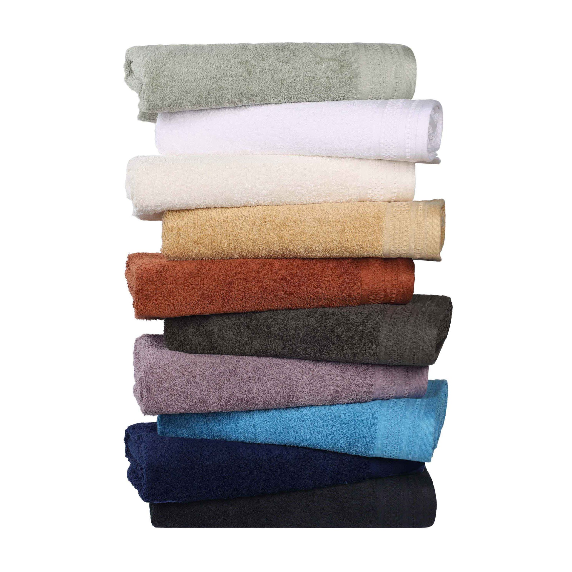 Honeycomb Textured Waffle Border Cotton Bath Towels, Set of 4 - Bath Towel by Superior Brand