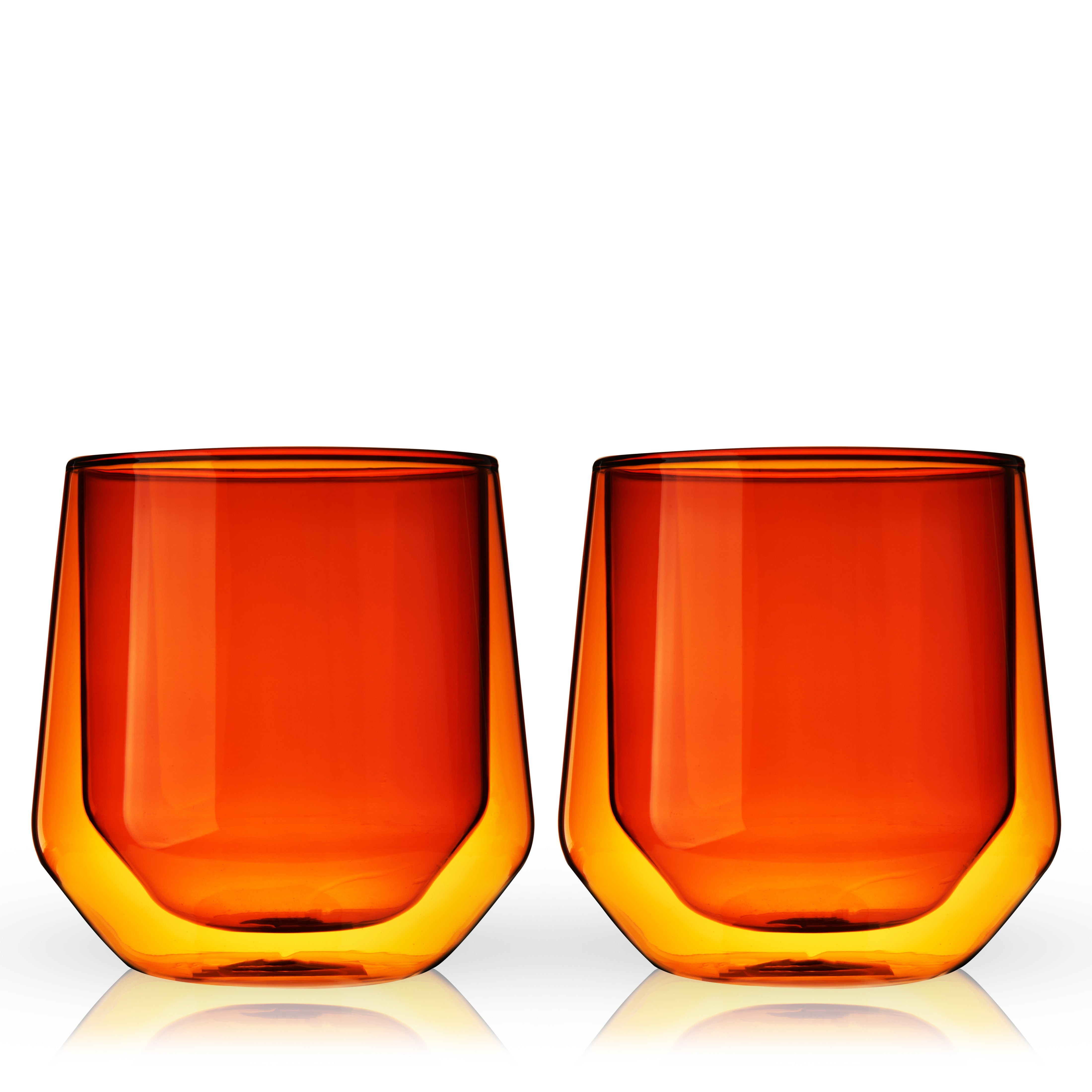 Aurora Double-Walled Tumblers in Amber Set of 2