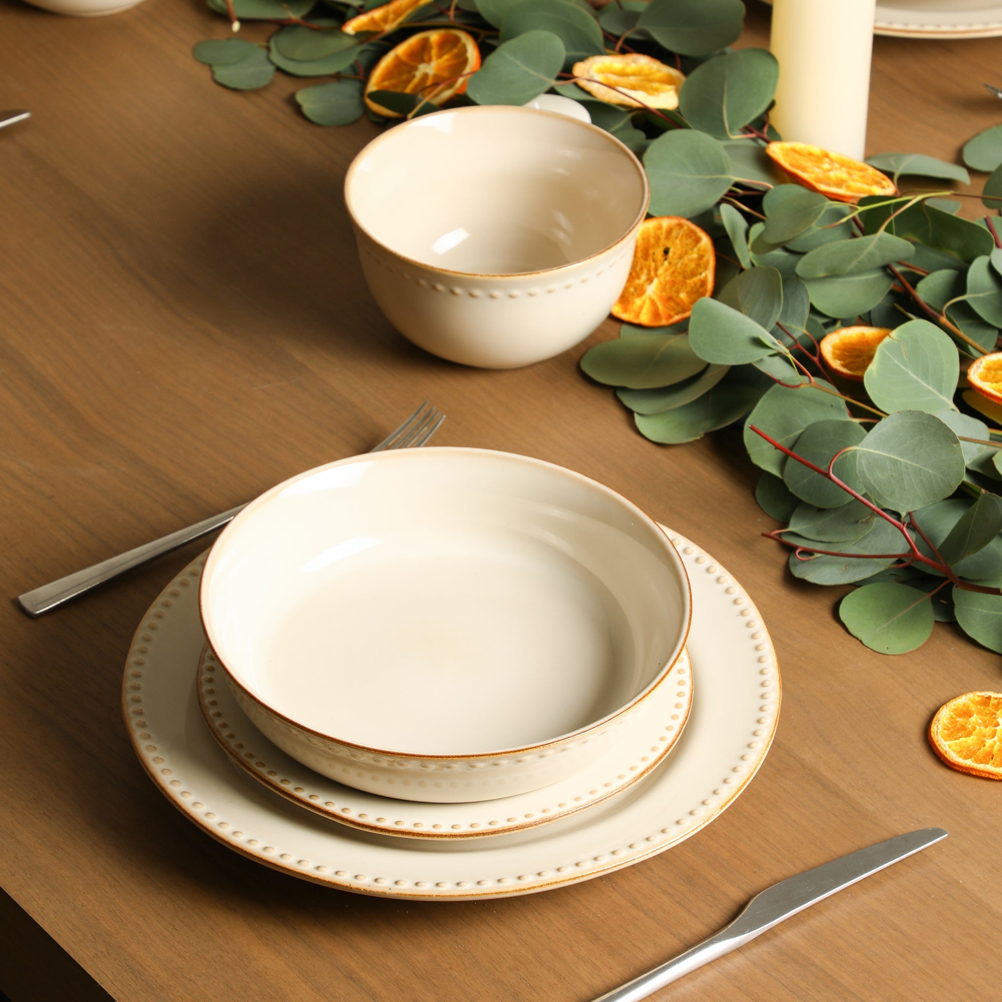 Comet Stoneware Bowl Set - Cream