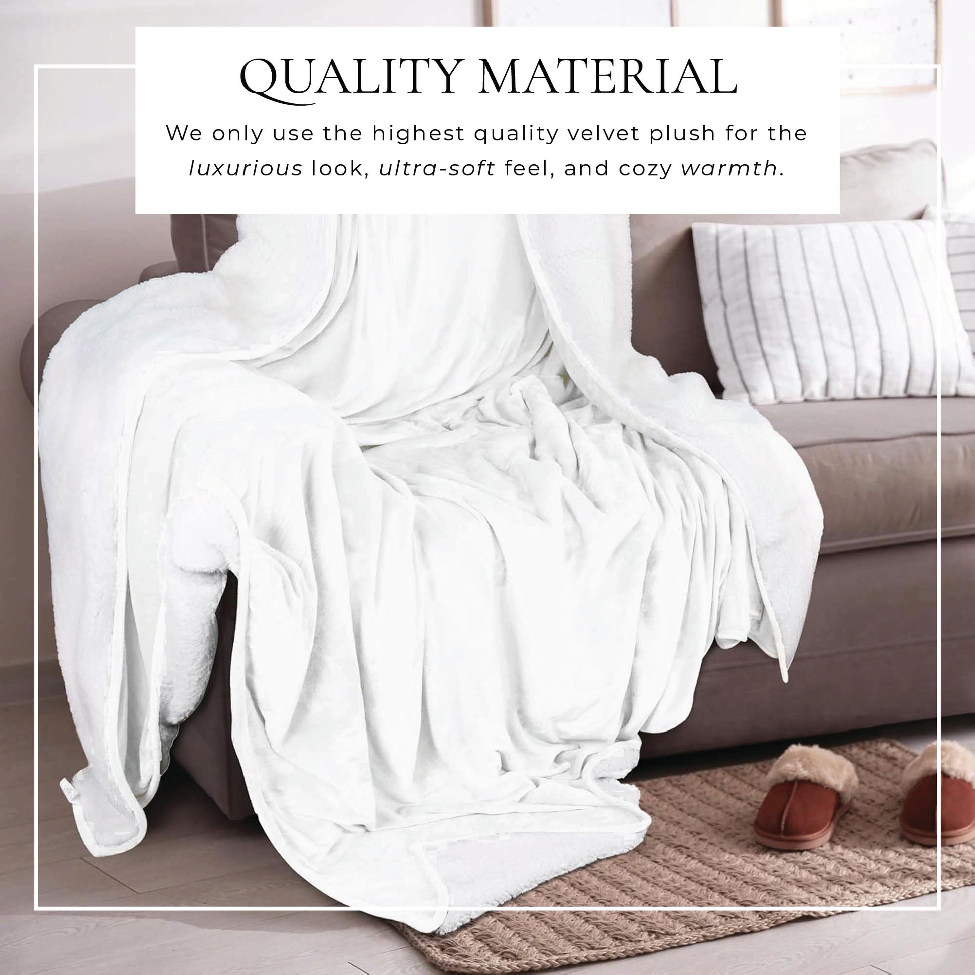 Velvet Plush Sherpa Bed Blanket - Sherpa Fleece Collection - Best Buy Furniture